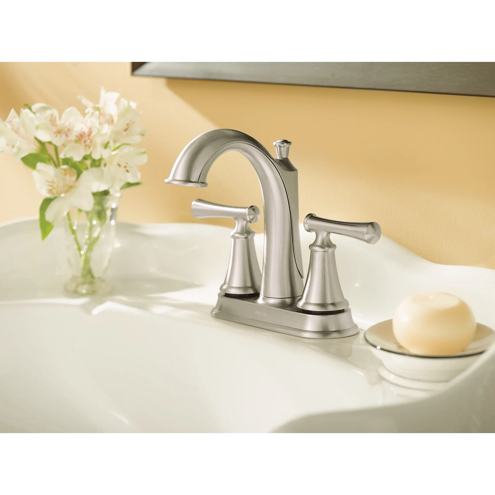 Telford Chrome two-handle high arc bathroom faucet - Image 3