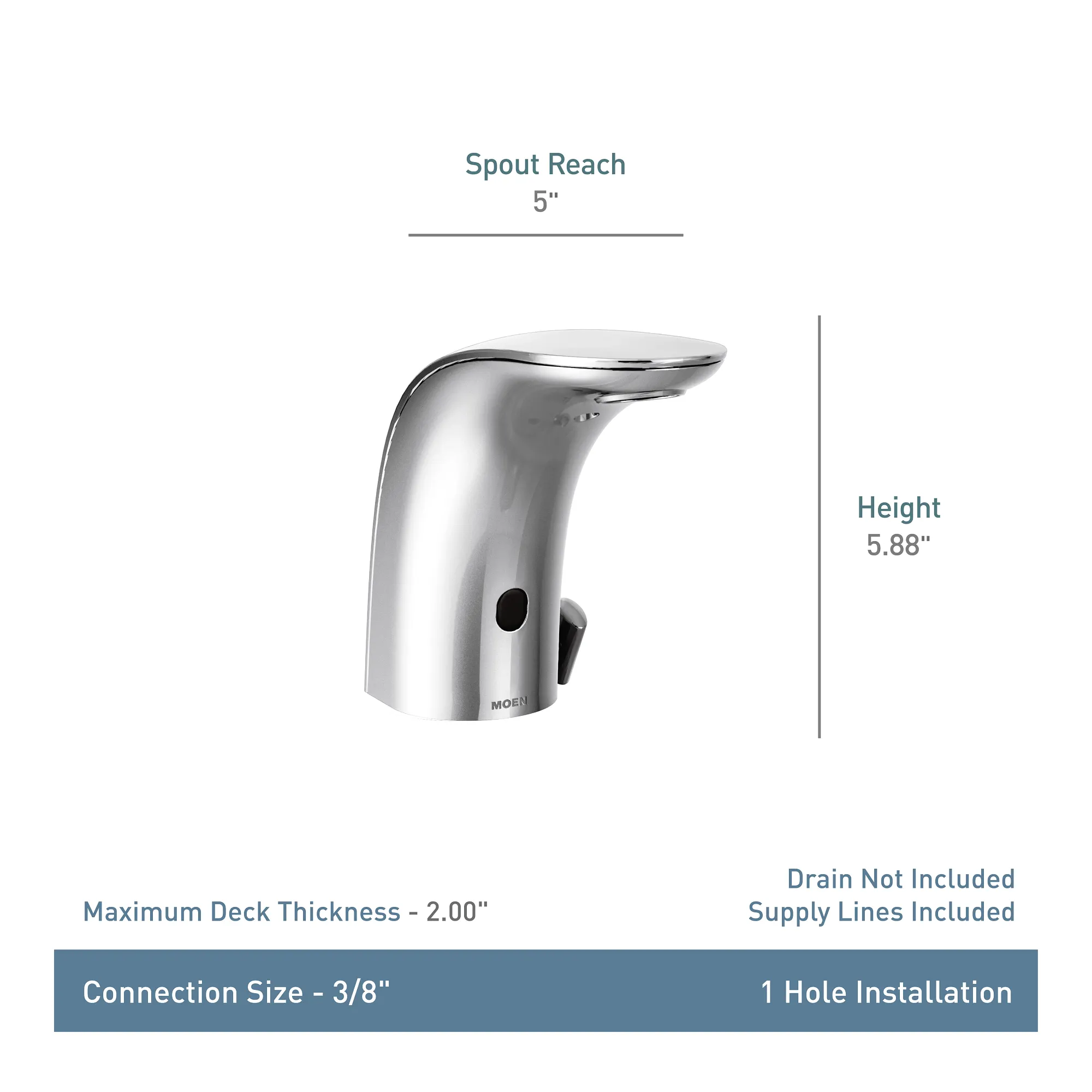 M-POWER Chrome one-handle sensor-operated lavatory faucet - Image 2