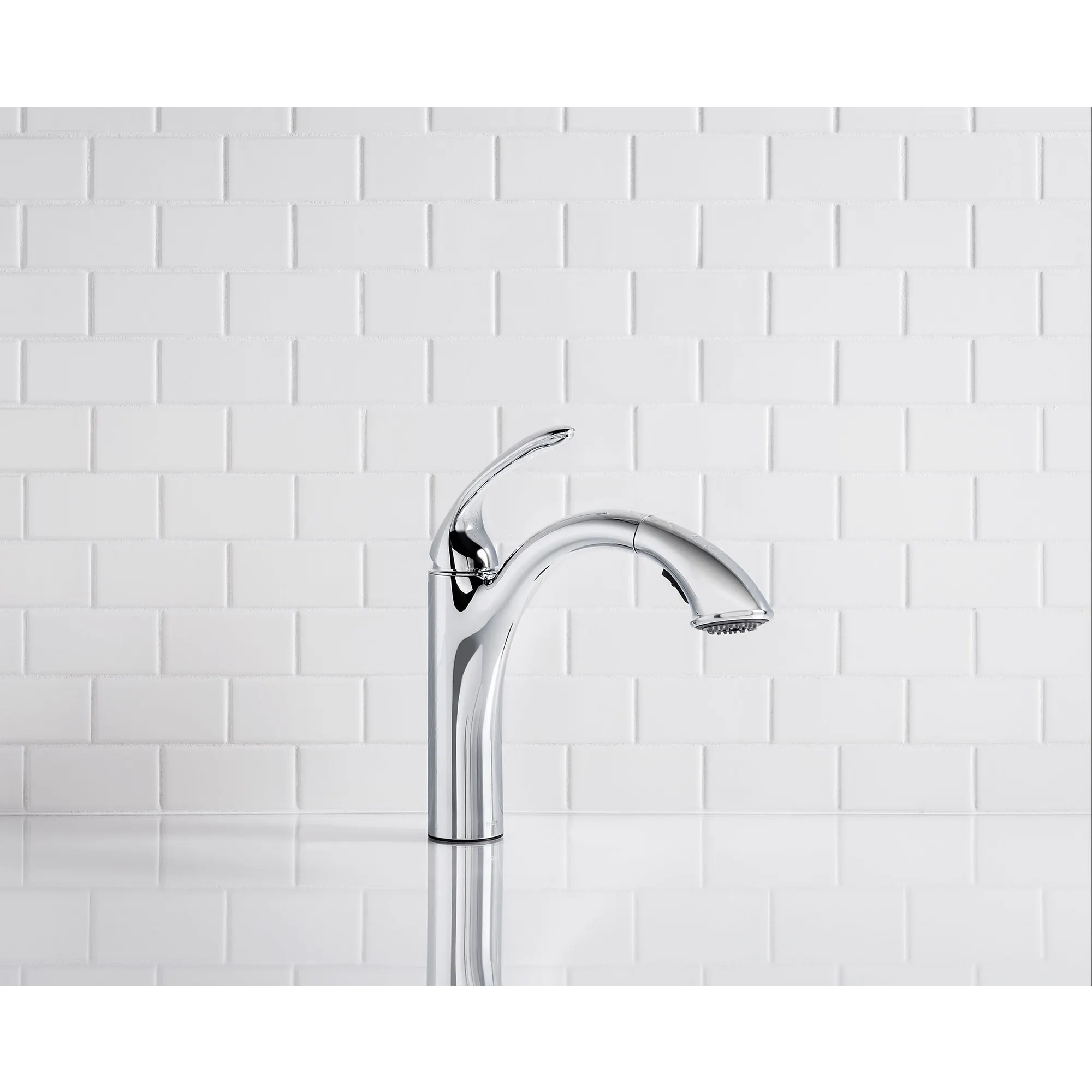 Kinzel Chrome one-handle low arc pullout kitchen faucet - Image 9