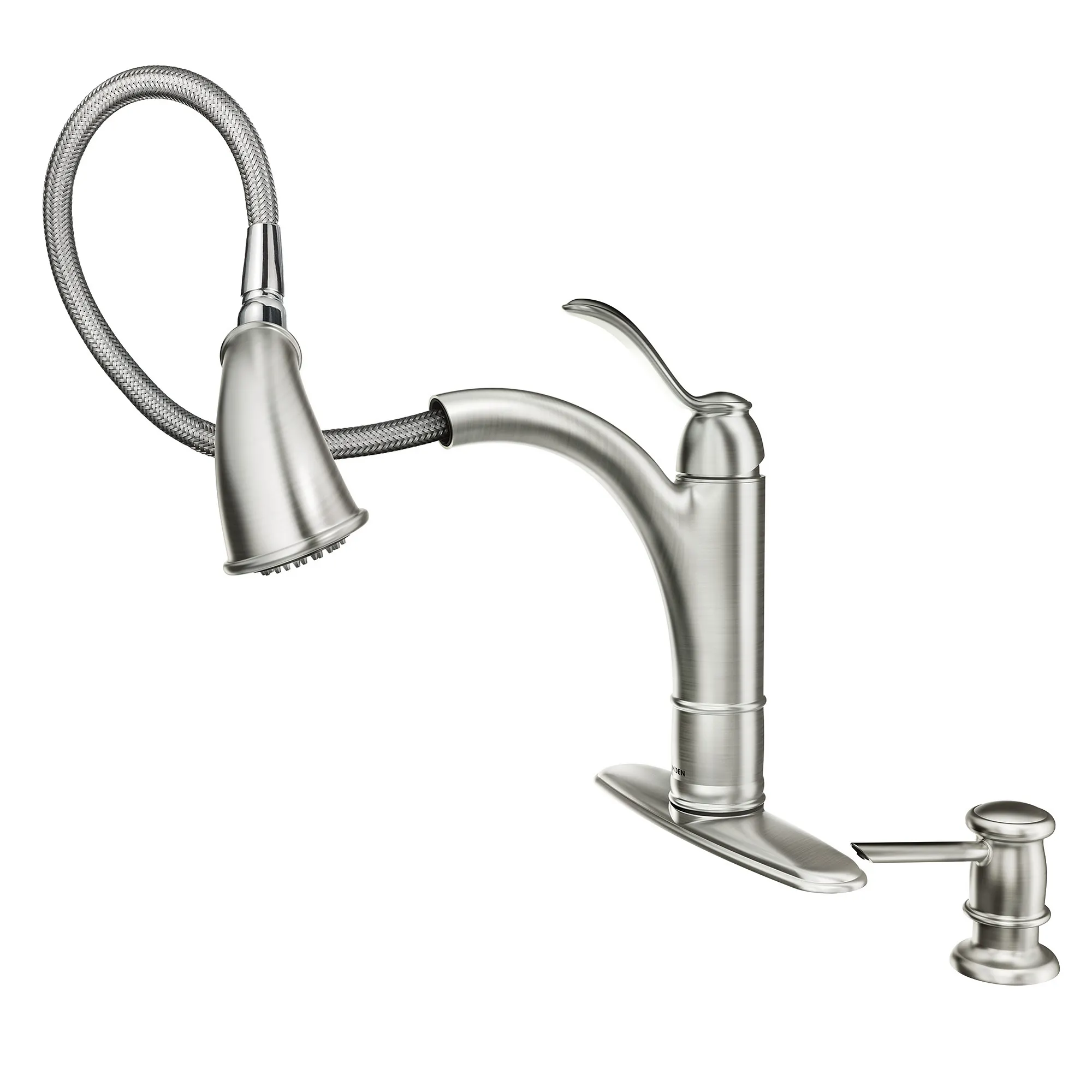 Walden Chrome One-Handle Low Arc Pullout Kitchen Faucet - Image 4