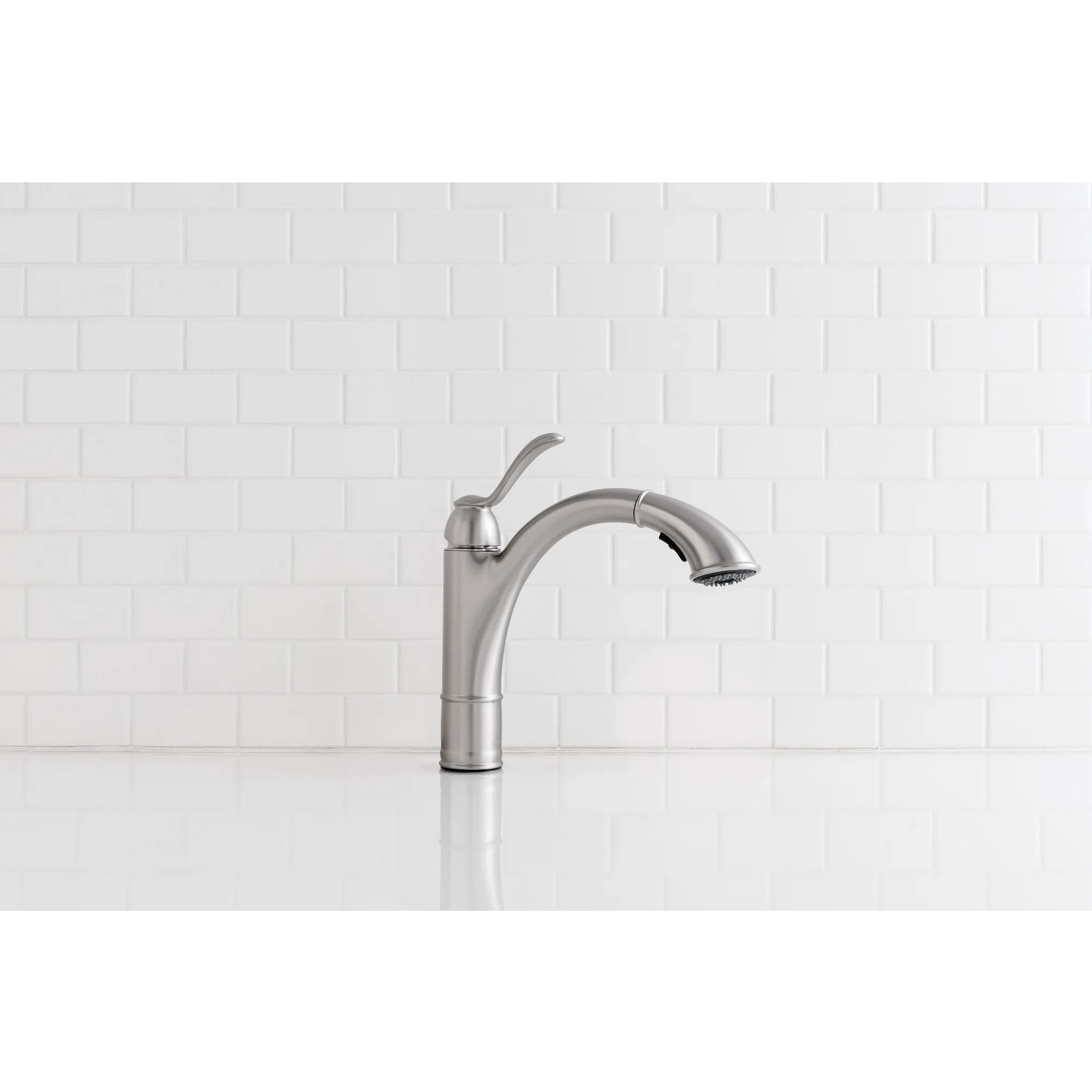Walden Chrome One-Handle Low Arc Pullout Kitchen Faucet - Image 6