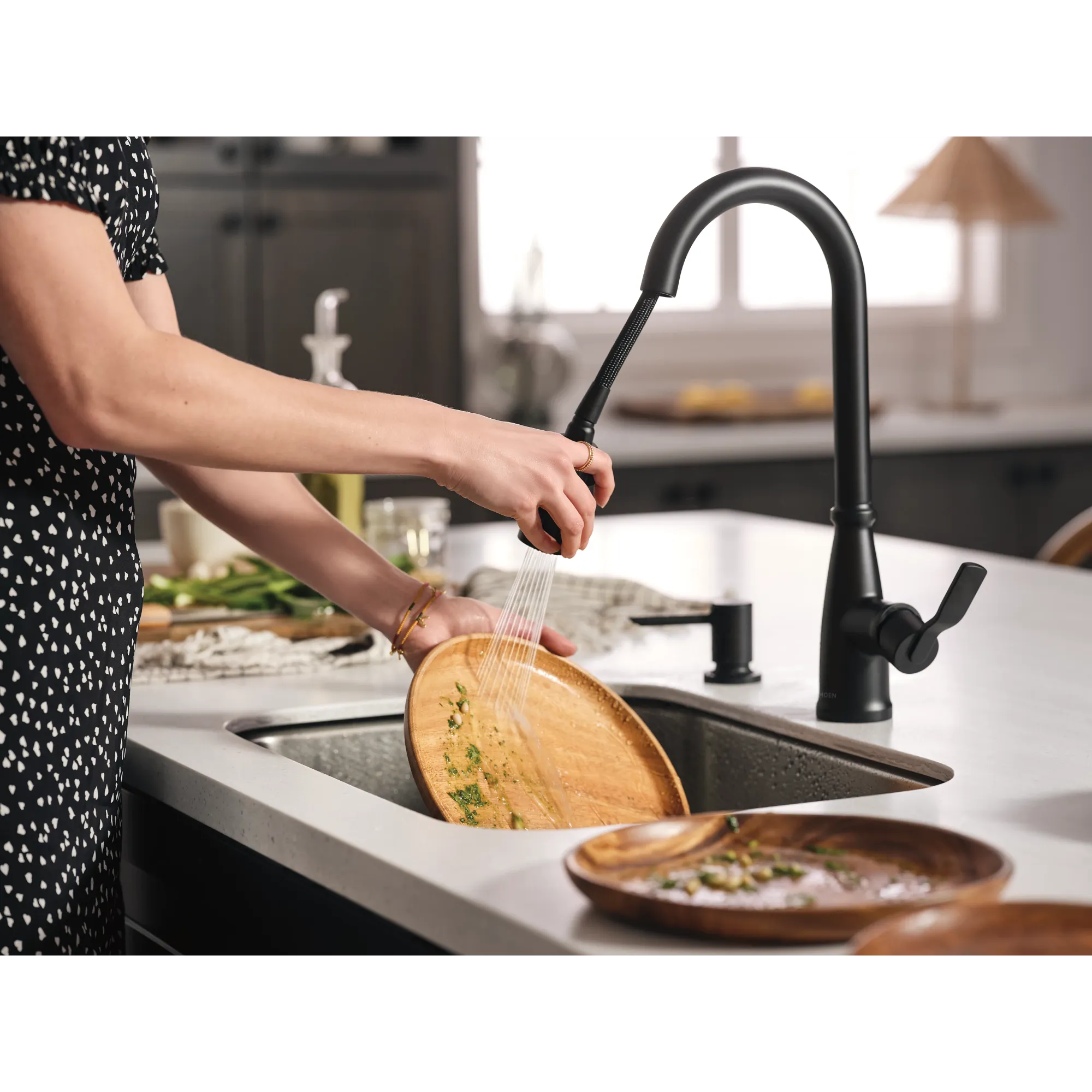 Nolia One-Handle High Arc Pulldown Kitchen Faucet - Image 16