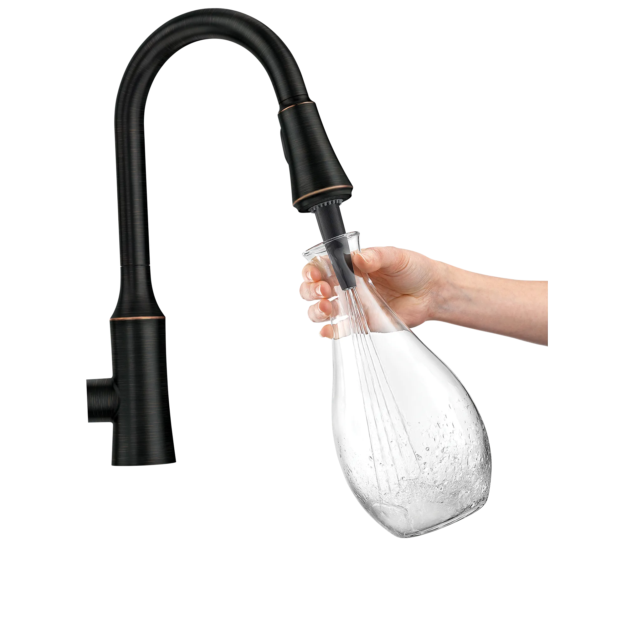 Venango Chrome One-Handle High Arc Pulldown Kitchen Faucet - Image 10