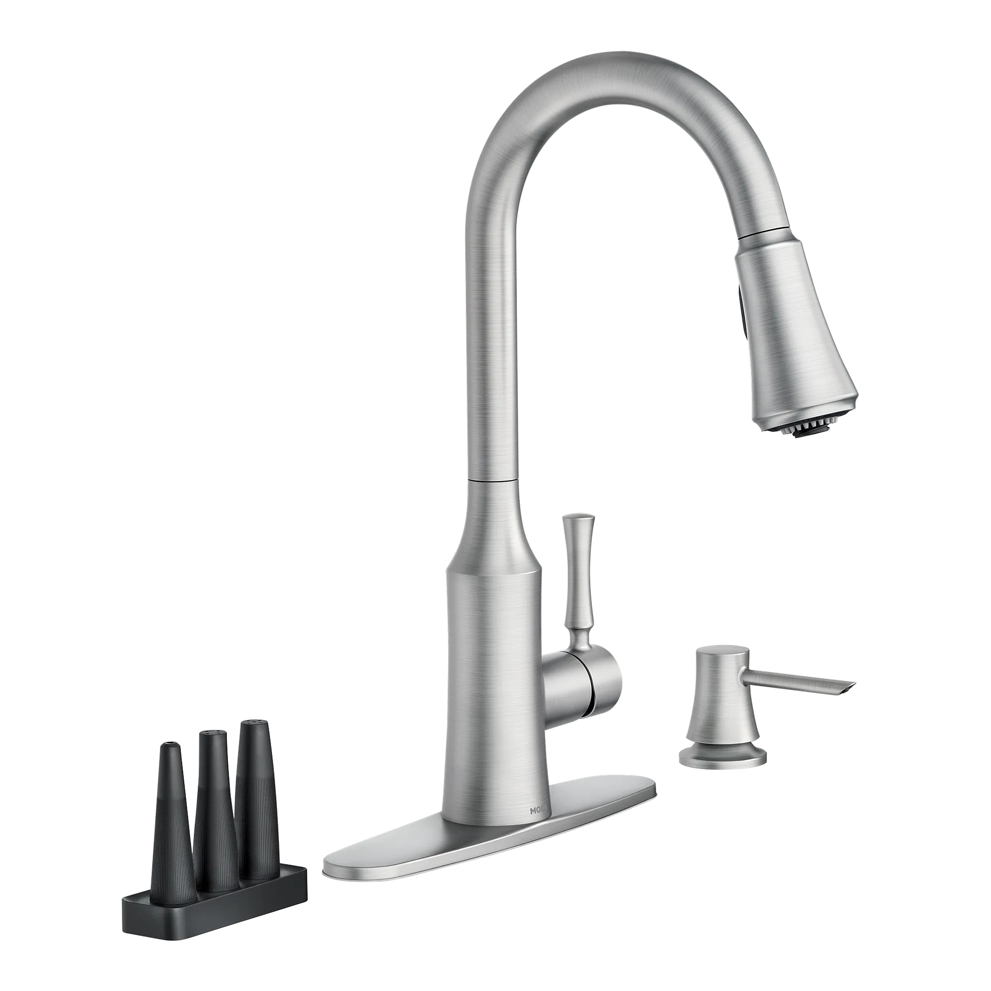 Venango Chrome One-Handle High Arc Pulldown Kitchen Faucet - Image 19