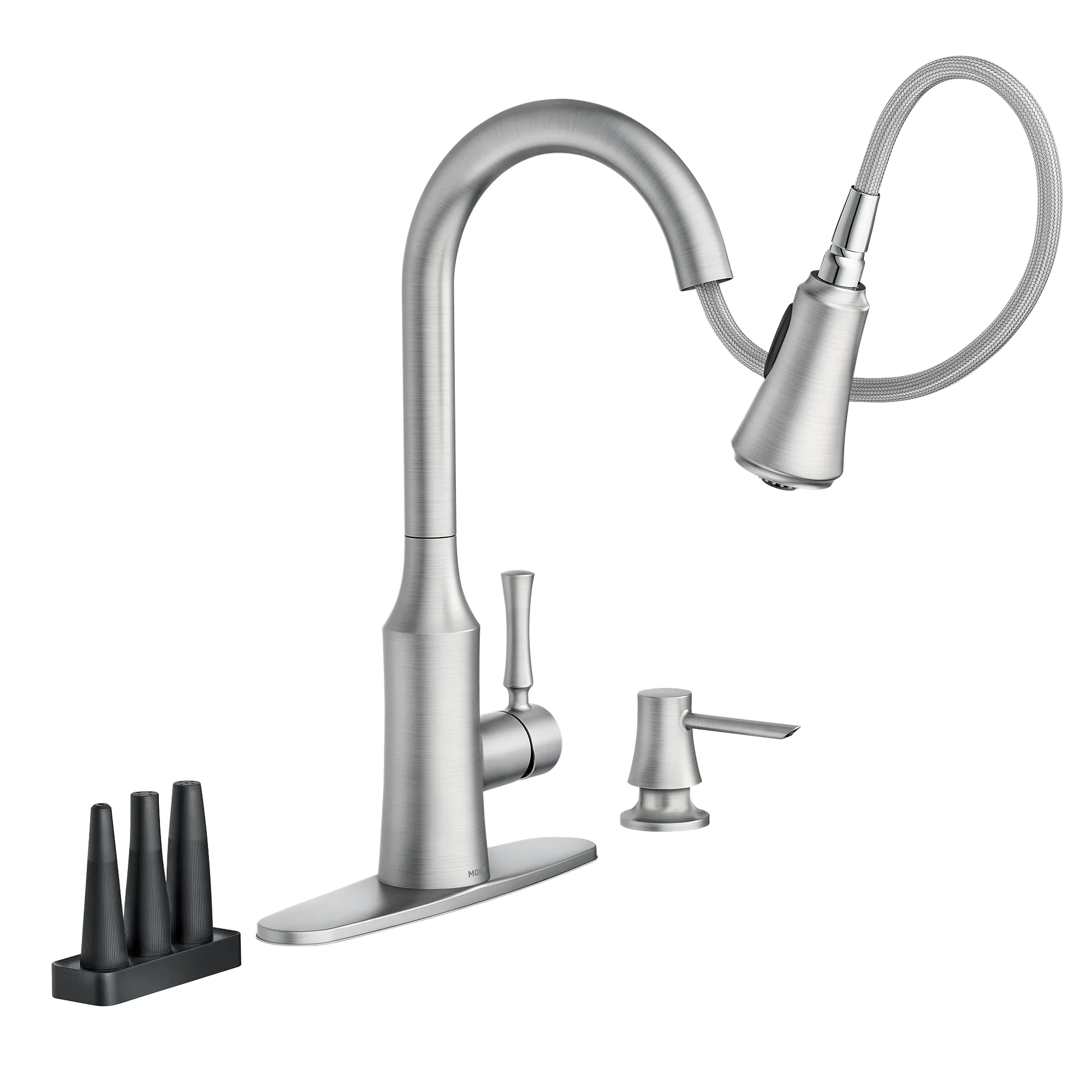 Venango Chrome One-Handle High Arc Pulldown Kitchen Faucet - Image 20