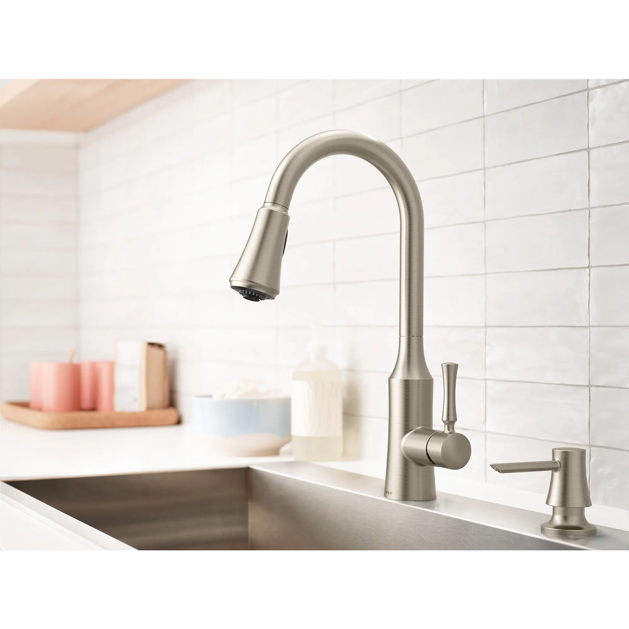 Venango Chrome One-Handle High Arc Pulldown Kitchen Faucet - Image 21