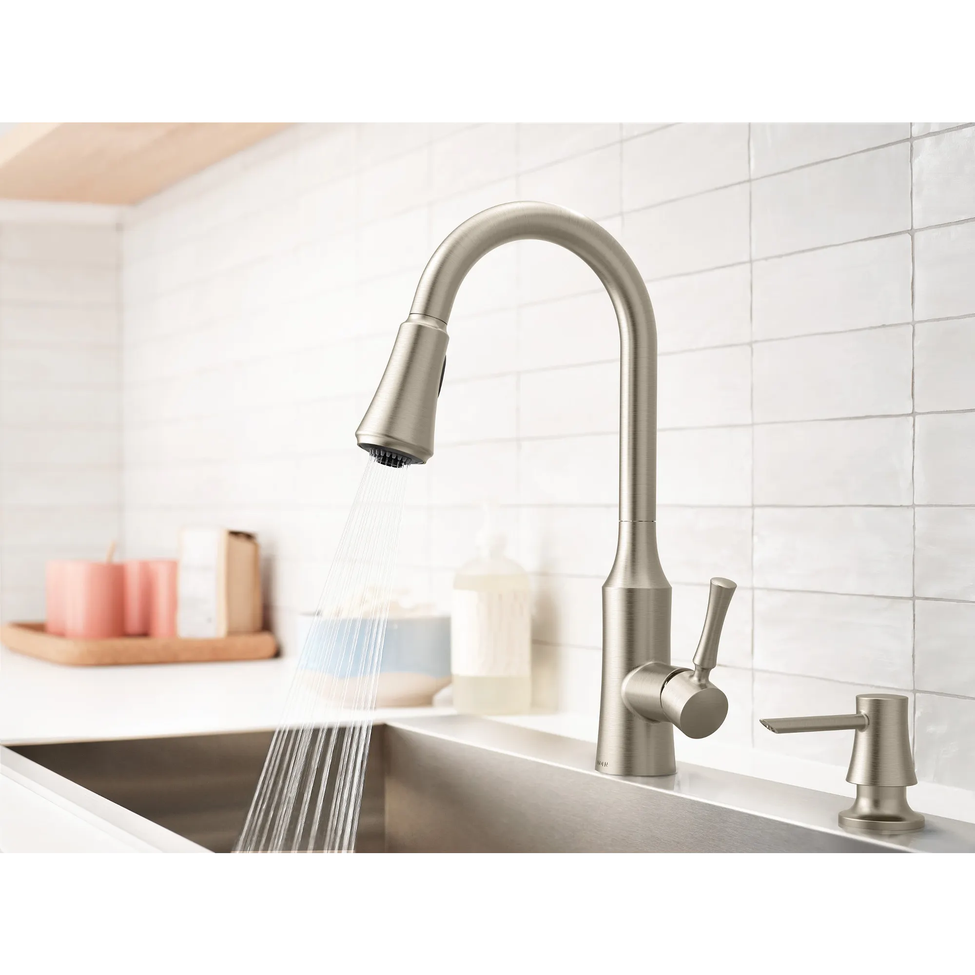 Venango Chrome One-Handle High Arc Pulldown Kitchen Faucet - Image 23