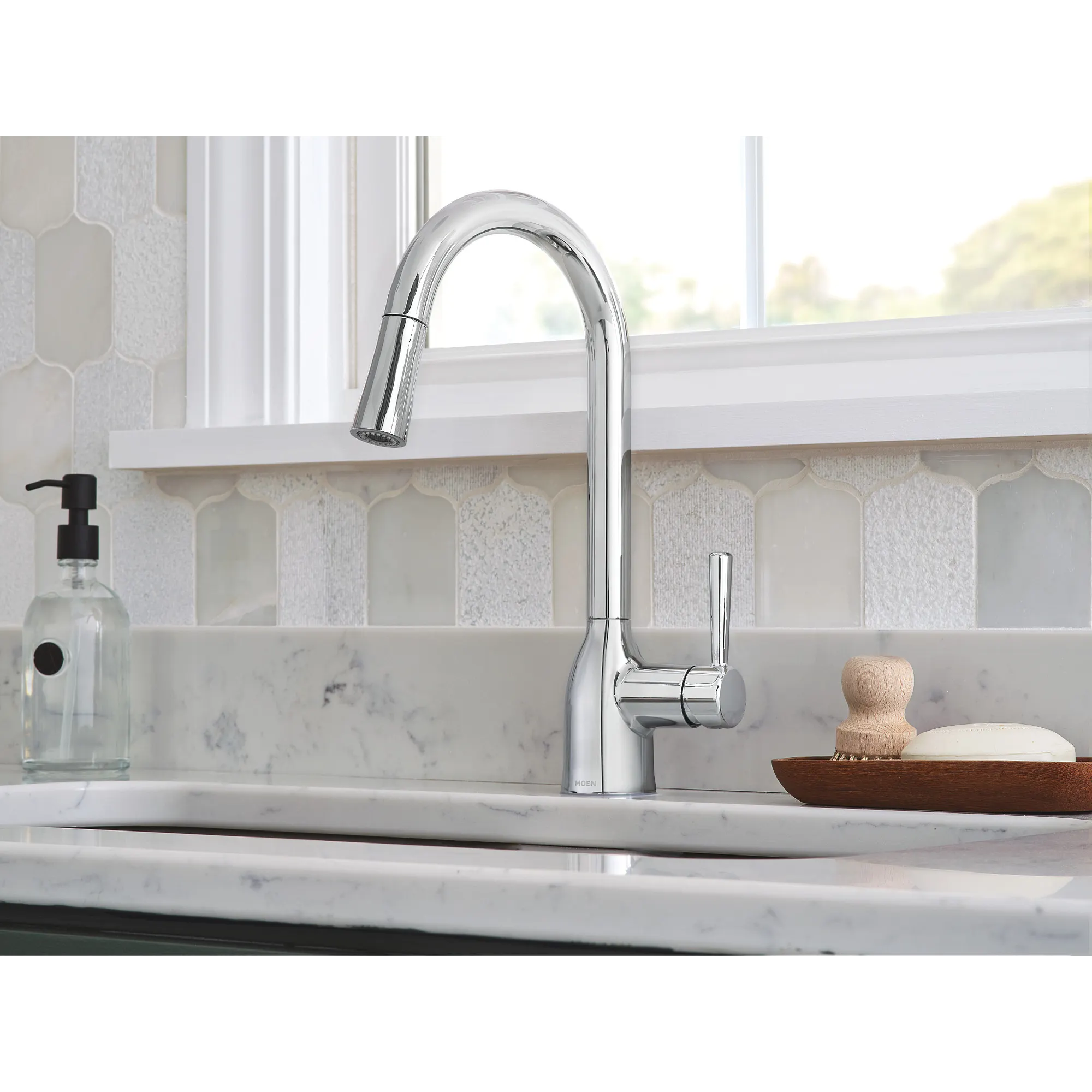 Adler One-Handle High Arc Pulldown Kitchen Faucet - Image 3