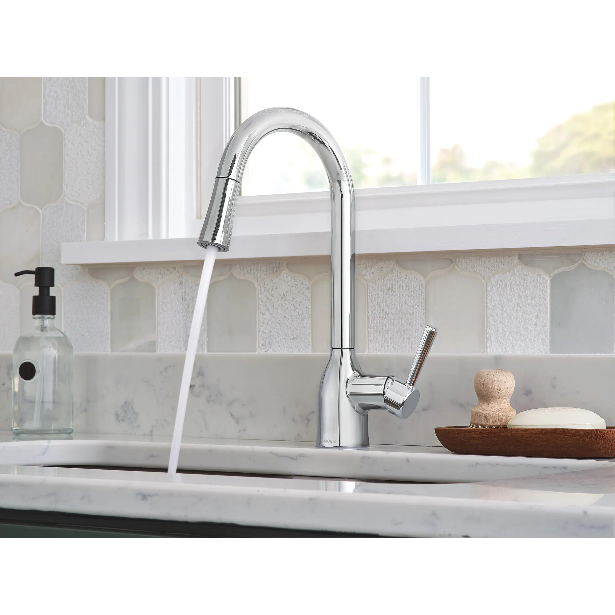 Adler One-Handle High Arc Pulldown Kitchen Faucet - Image 4