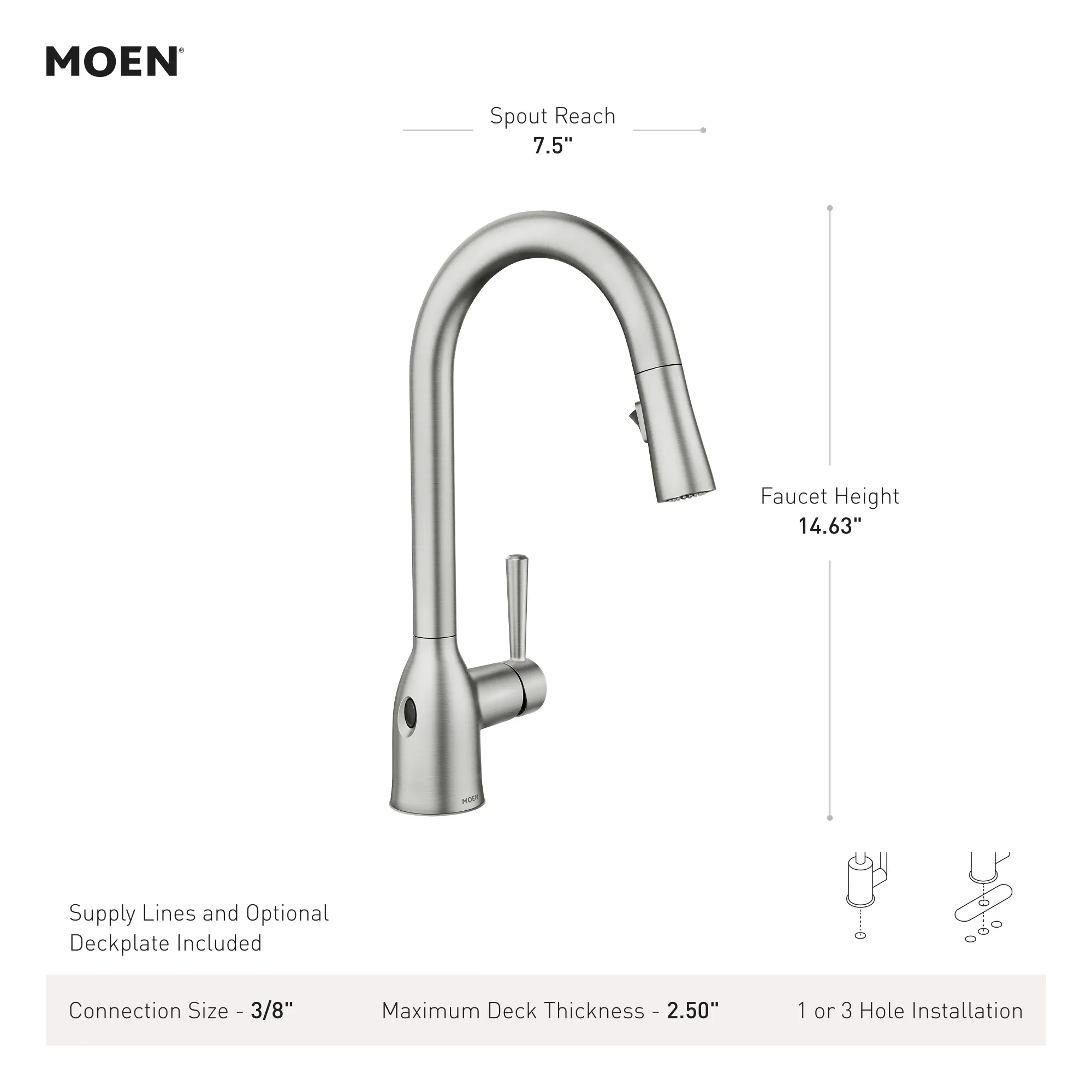 Adler MotionSense Wave One-Handle Pulldown Touchless Kitchen Faucet - Image 4
