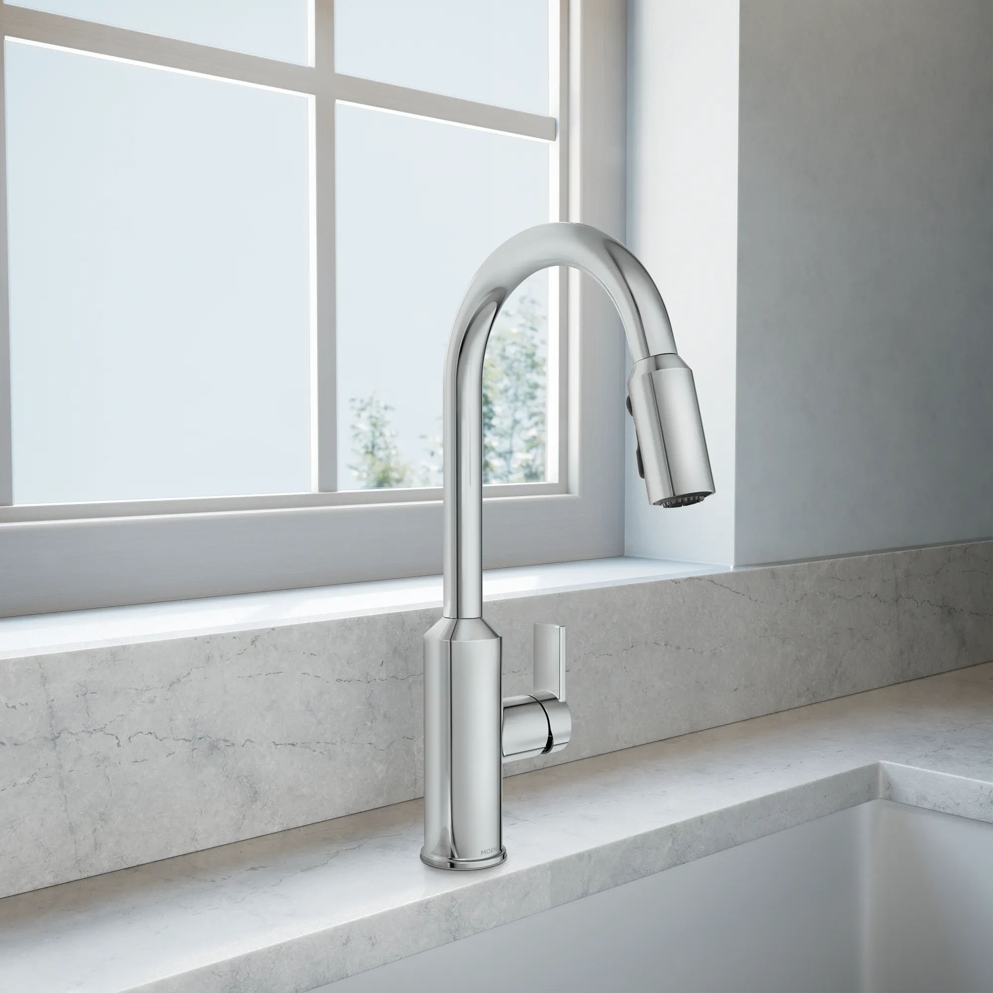 Meena One-Handle High Arc Pulldown Kitchen Faucet - Image 4