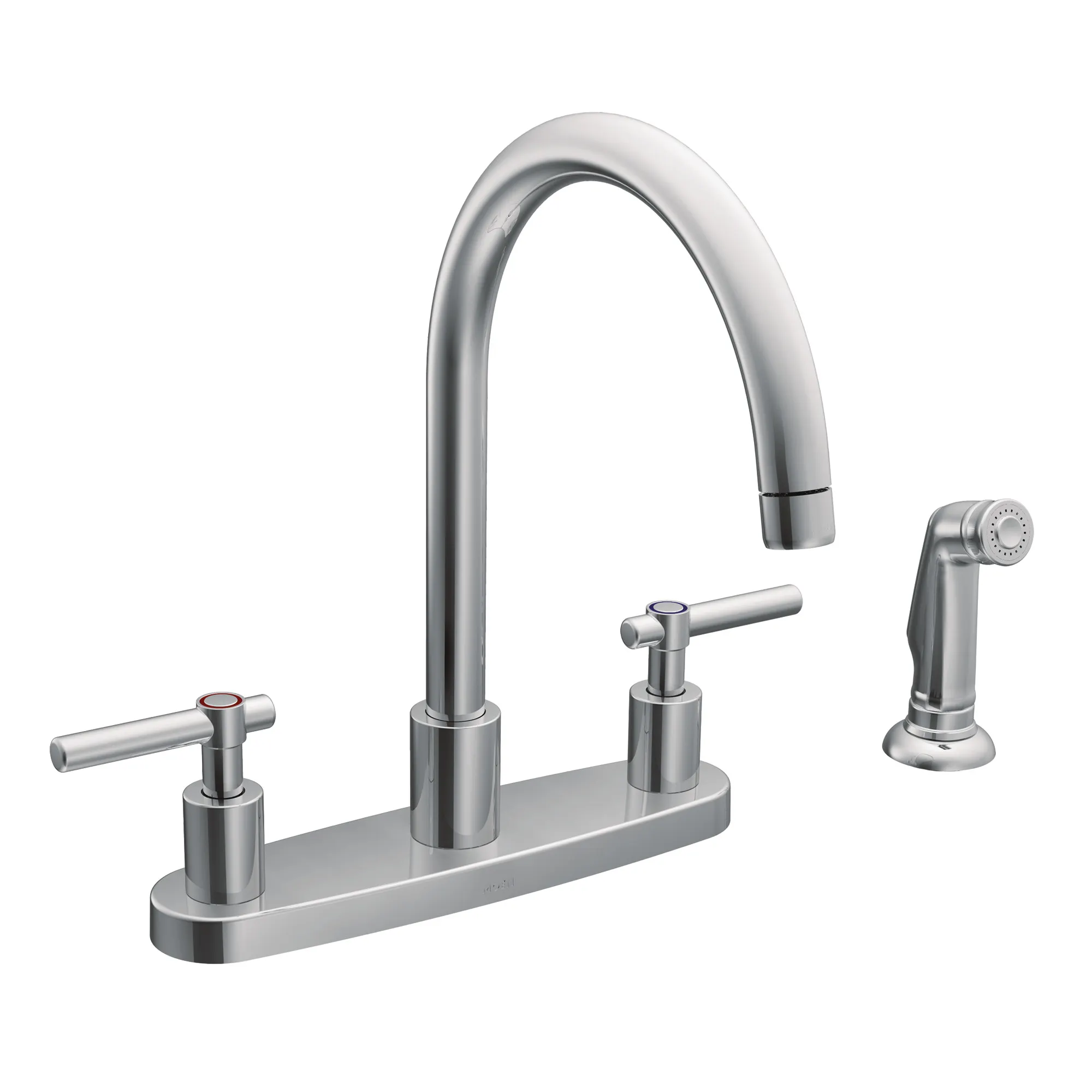 Traditional Chrome two-handle kitchen faucet - Image 2