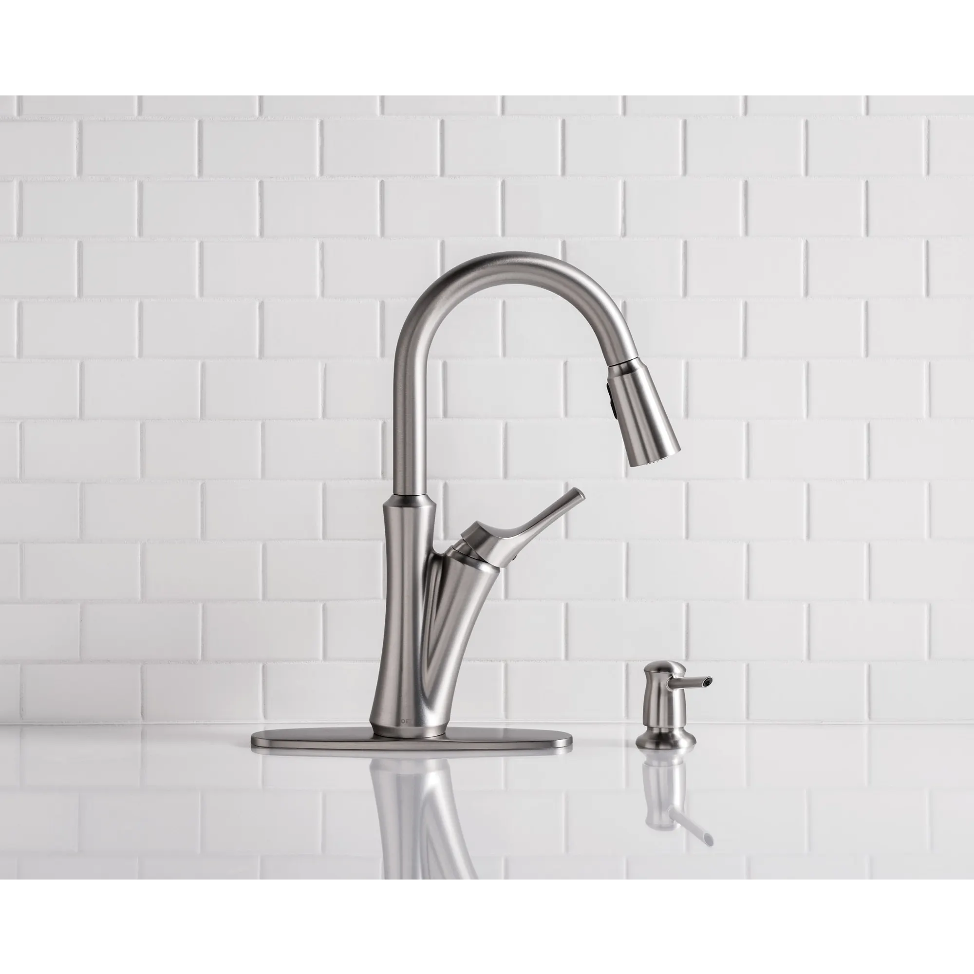 Benson Spot Resist Stainless One-Handle High Arc Pulldown Kitchen Faucet - Image 11