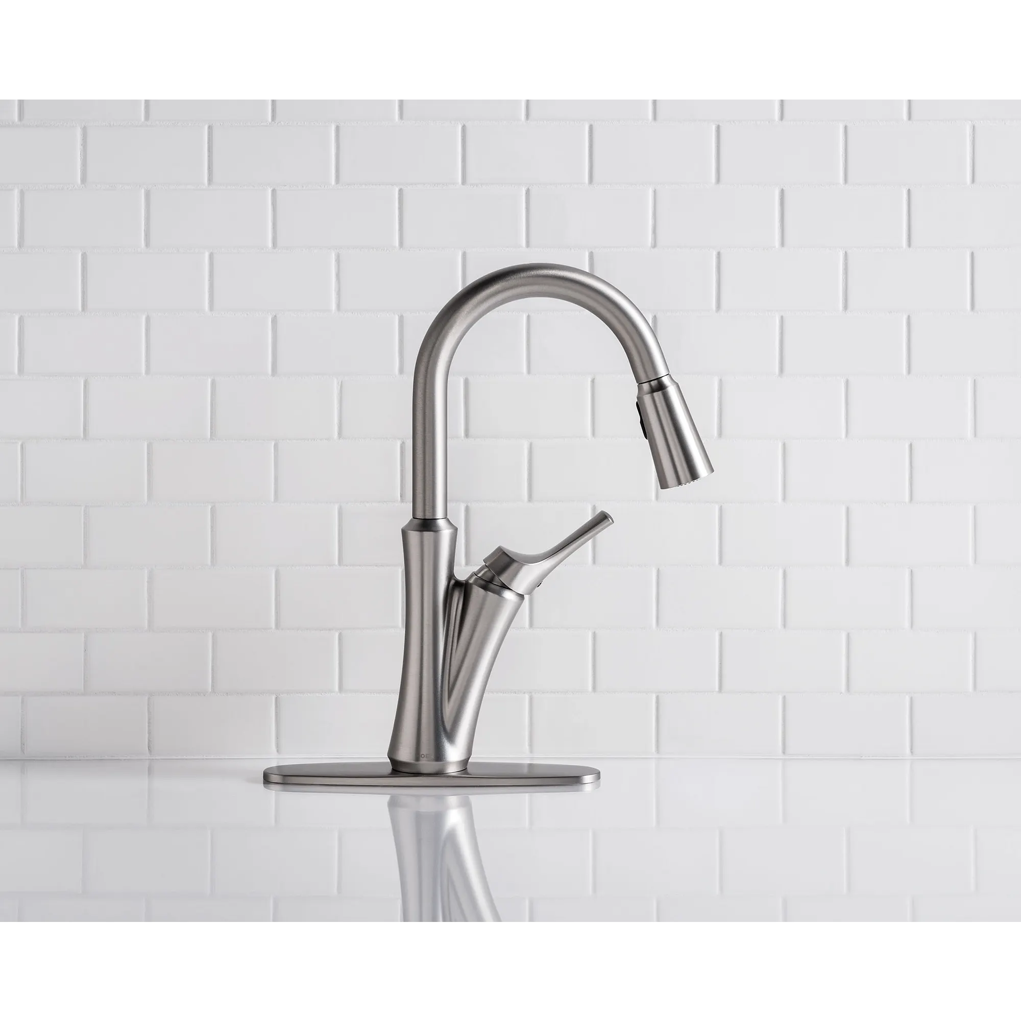 Benson Spot Resist Stainless One-Handle High Arc Pulldown Kitchen Faucet - Image 15