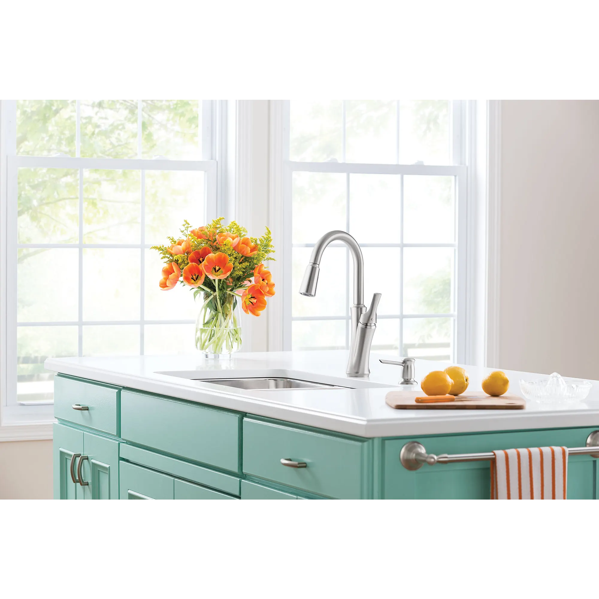 Benson Spot Resist Stainless One-Handle High Arc Pulldown Kitchen Faucet - Image 3