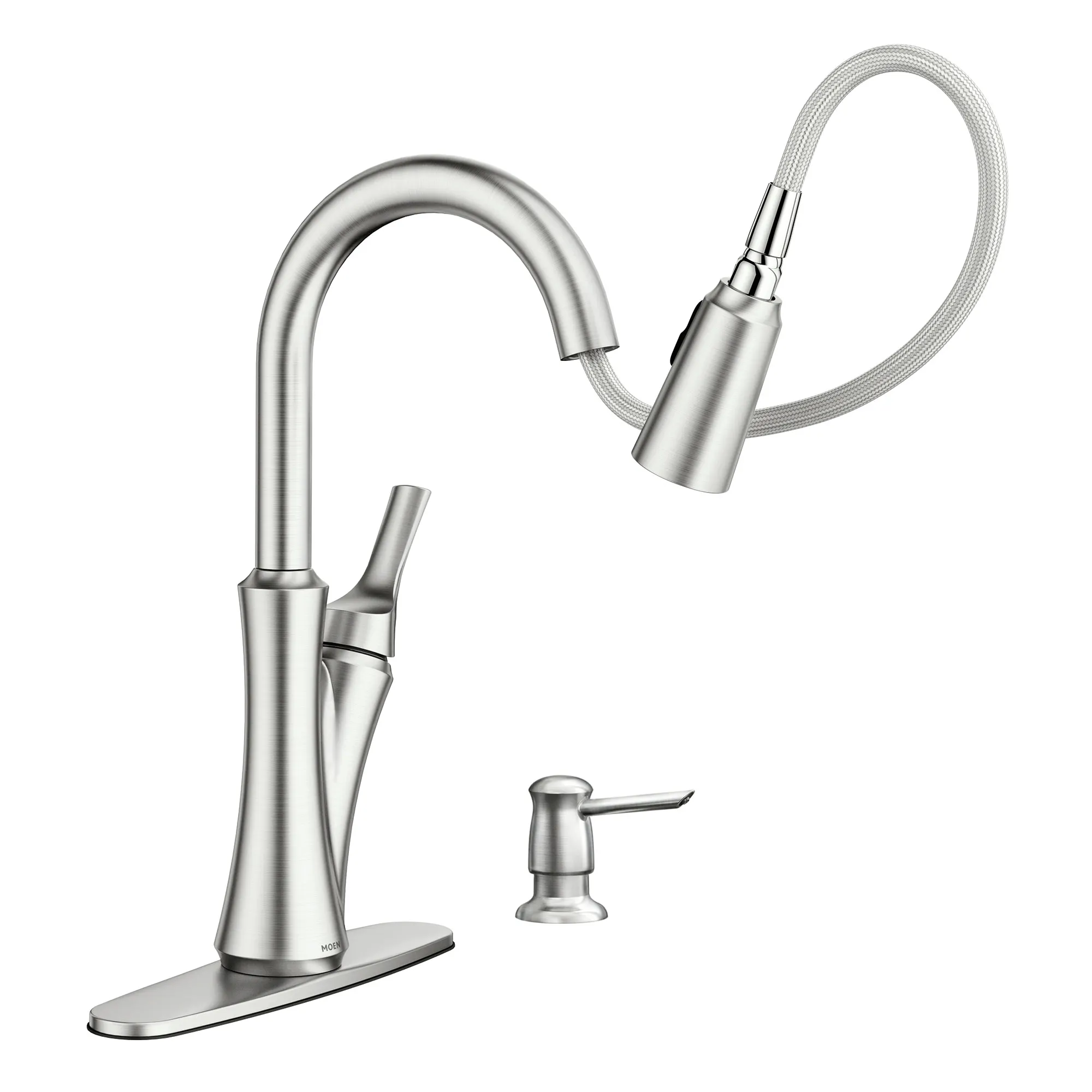 Benson Spot Resist Stainless One-Handle High Arc Pulldown Kitchen Faucet - Image 4