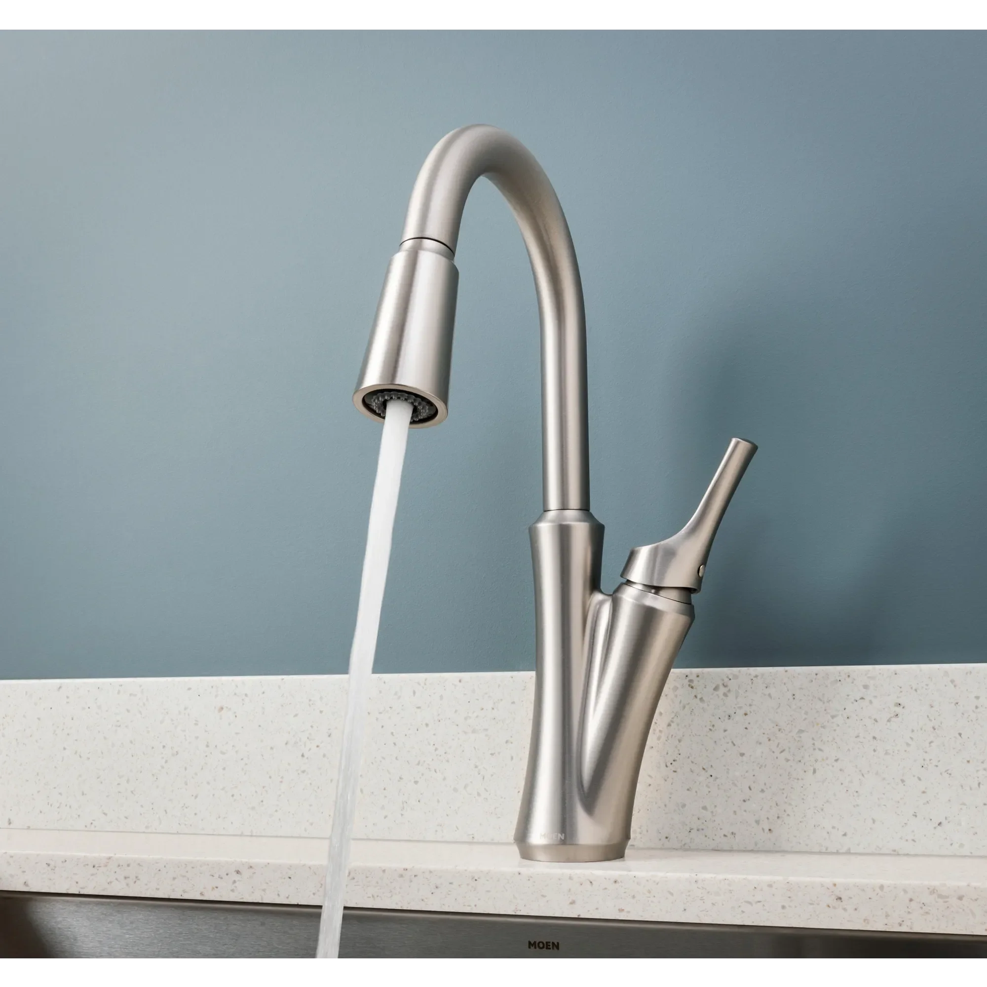 Benson Spot Resist Stainless One-Handle High Arc Pulldown Kitchen Faucet - Image 7