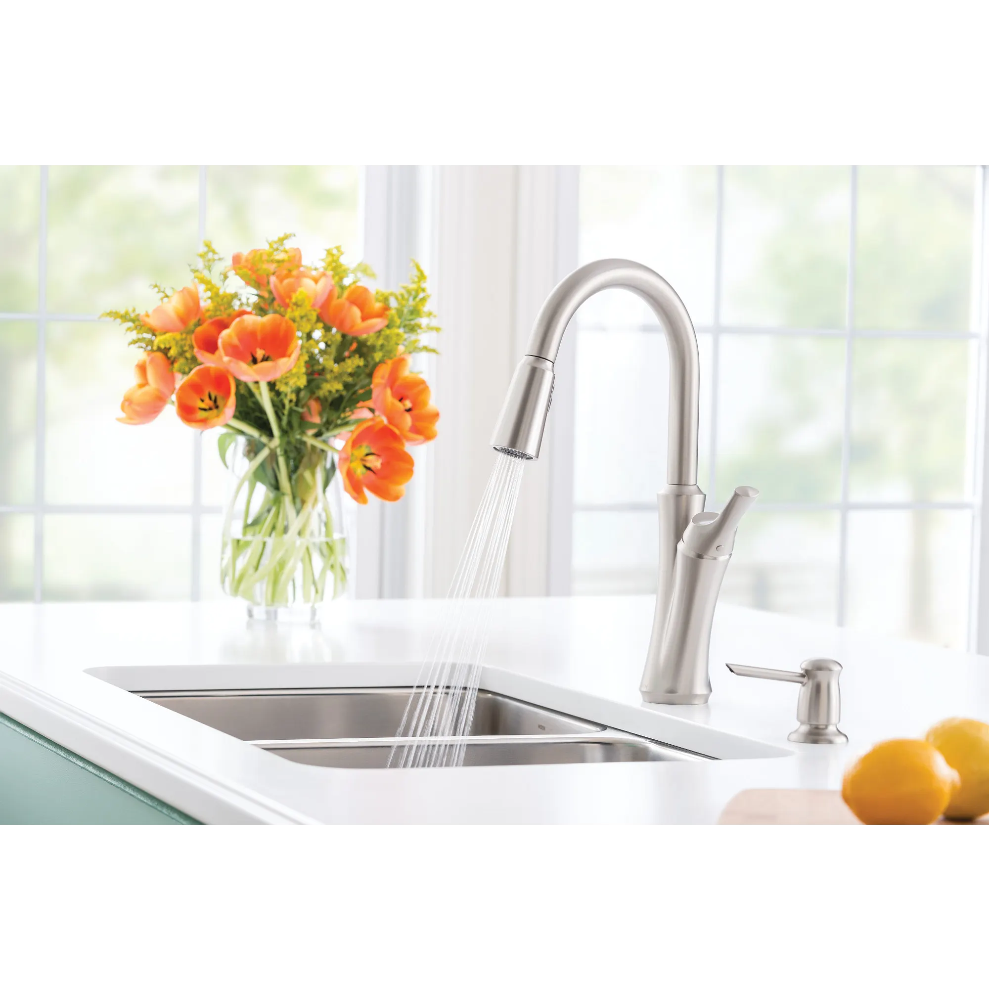 Benson Spot Resist Stainless One-Handle High Arc Pulldown Kitchen Faucet - Image 8