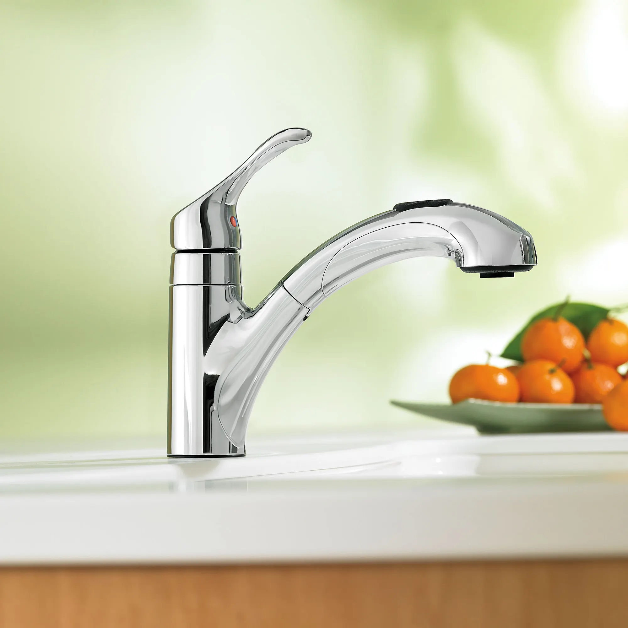 Renzo Chrome one-handle low arc pullout kitchen faucet - Image 6