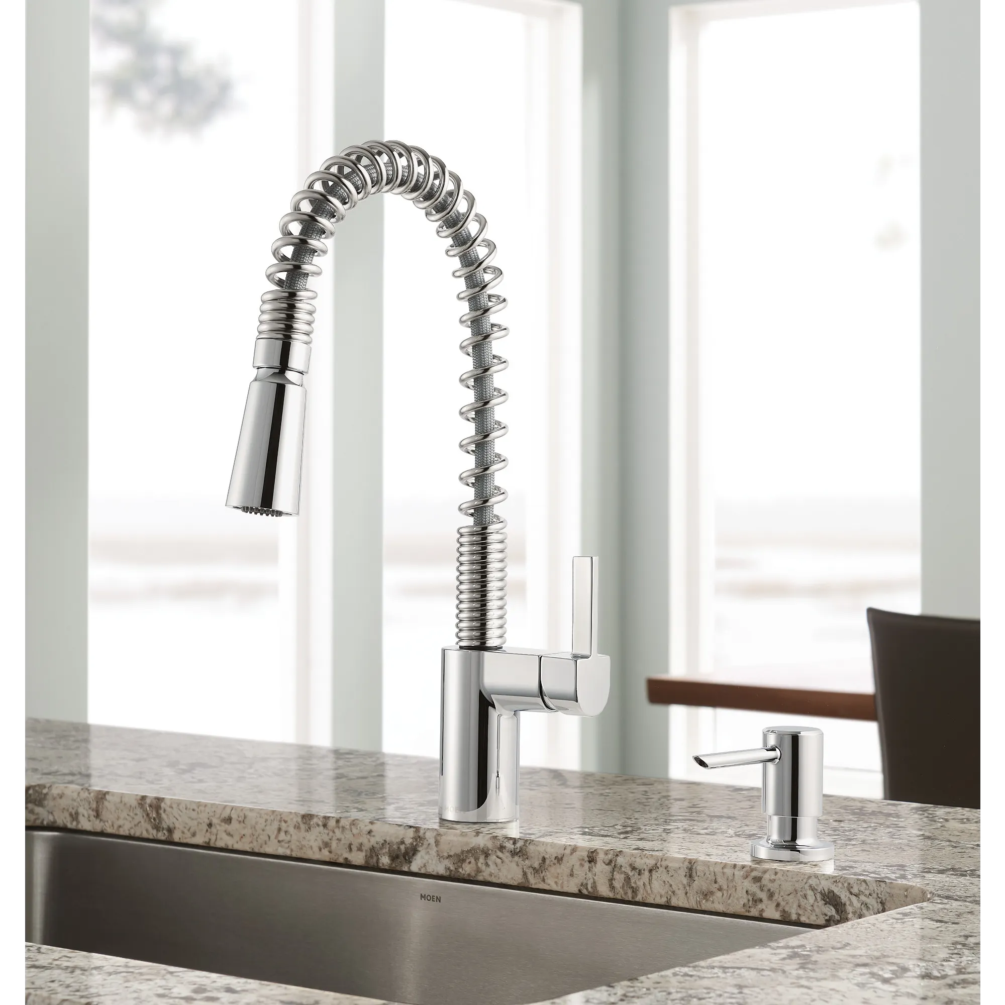 Irvine Chrome One-Handle High Arc Pulldown Kitchen Faucet - Image 11