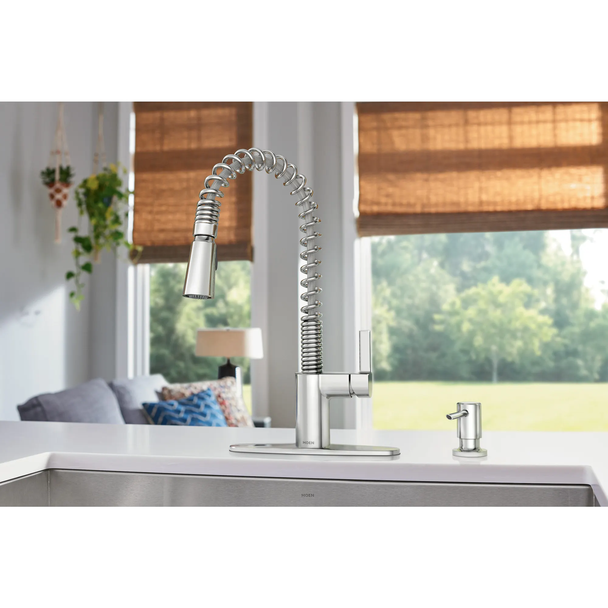 Irvine Chrome One-Handle High Arc Pulldown Kitchen Faucet - Image 14