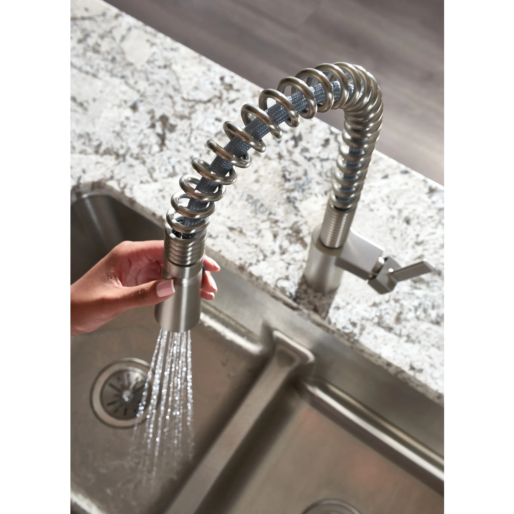 Irvine Chrome One-Handle High Arc Pulldown Kitchen Faucet - Image 19
