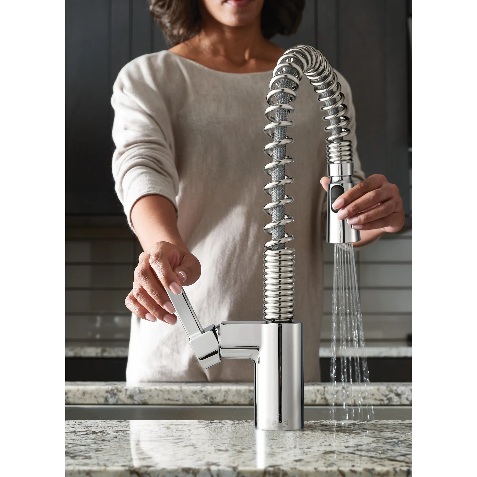 Irvine Chrome One-Handle High Arc Pulldown Kitchen Faucet - Image 2