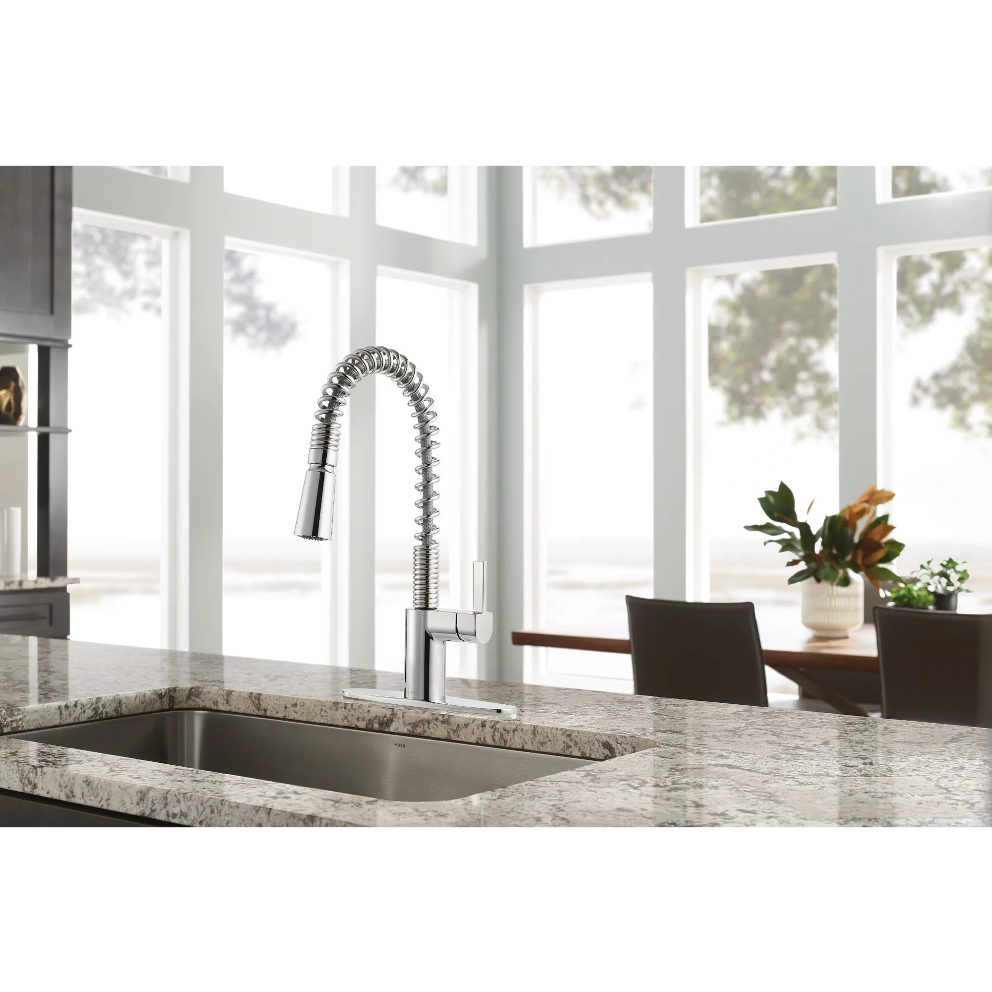 Irvine Chrome One-Handle High Arc Pulldown Kitchen Faucet - Image 4