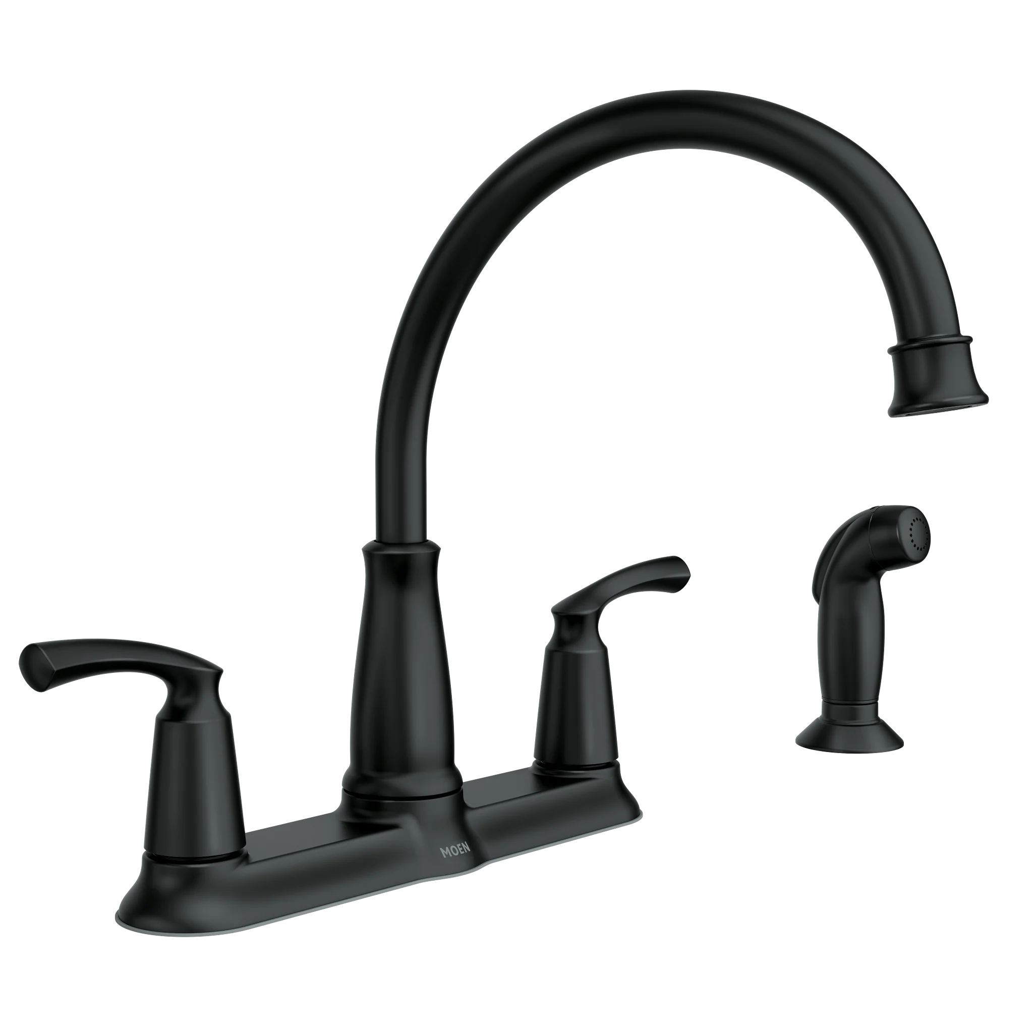 Bexley Matte black two-handle high arc kitchen faucet