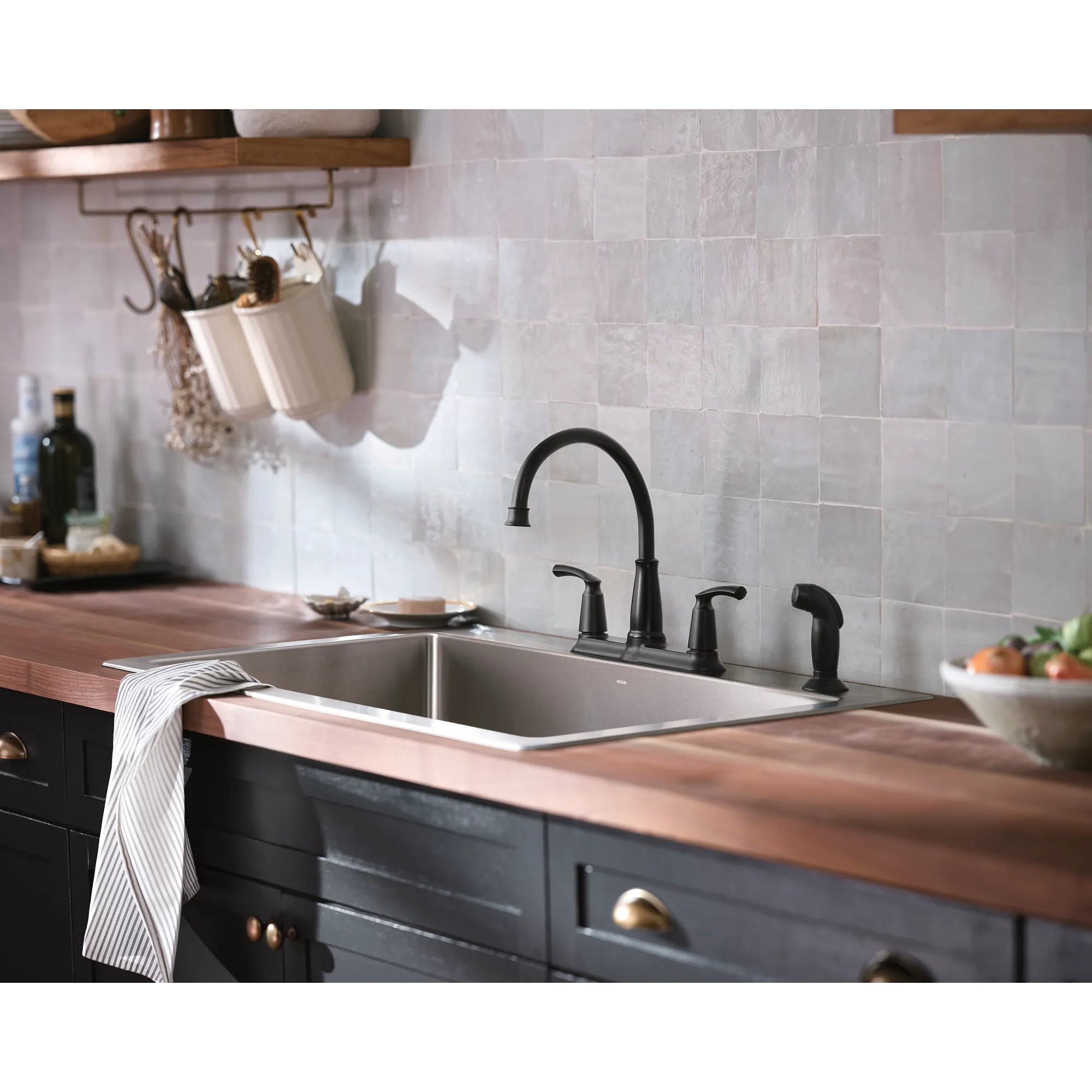 Bexley Matte black two-handle high arc kitchen faucet - Image 3