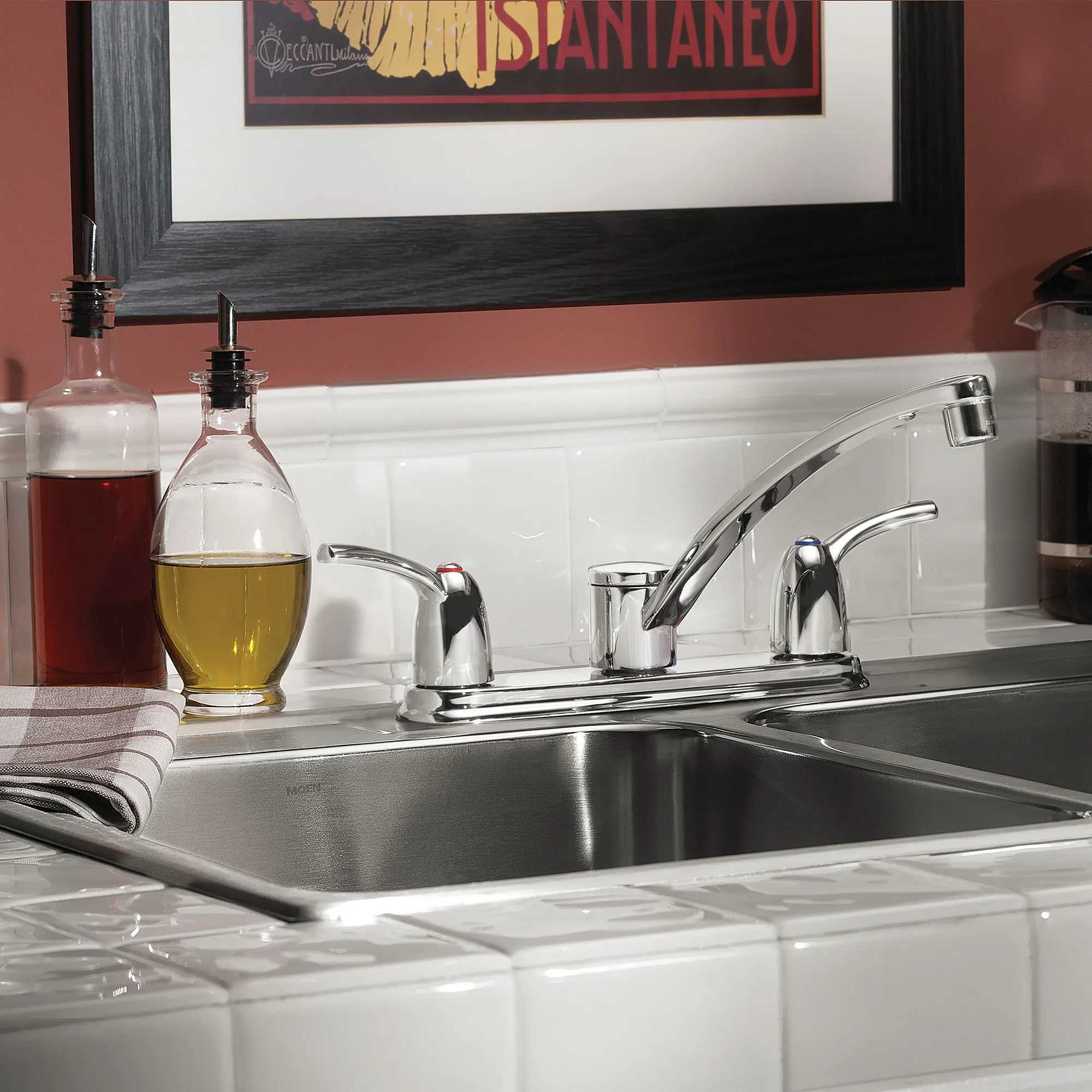 Adler Chrome two-handle low arc kitchen faucet - Image 2