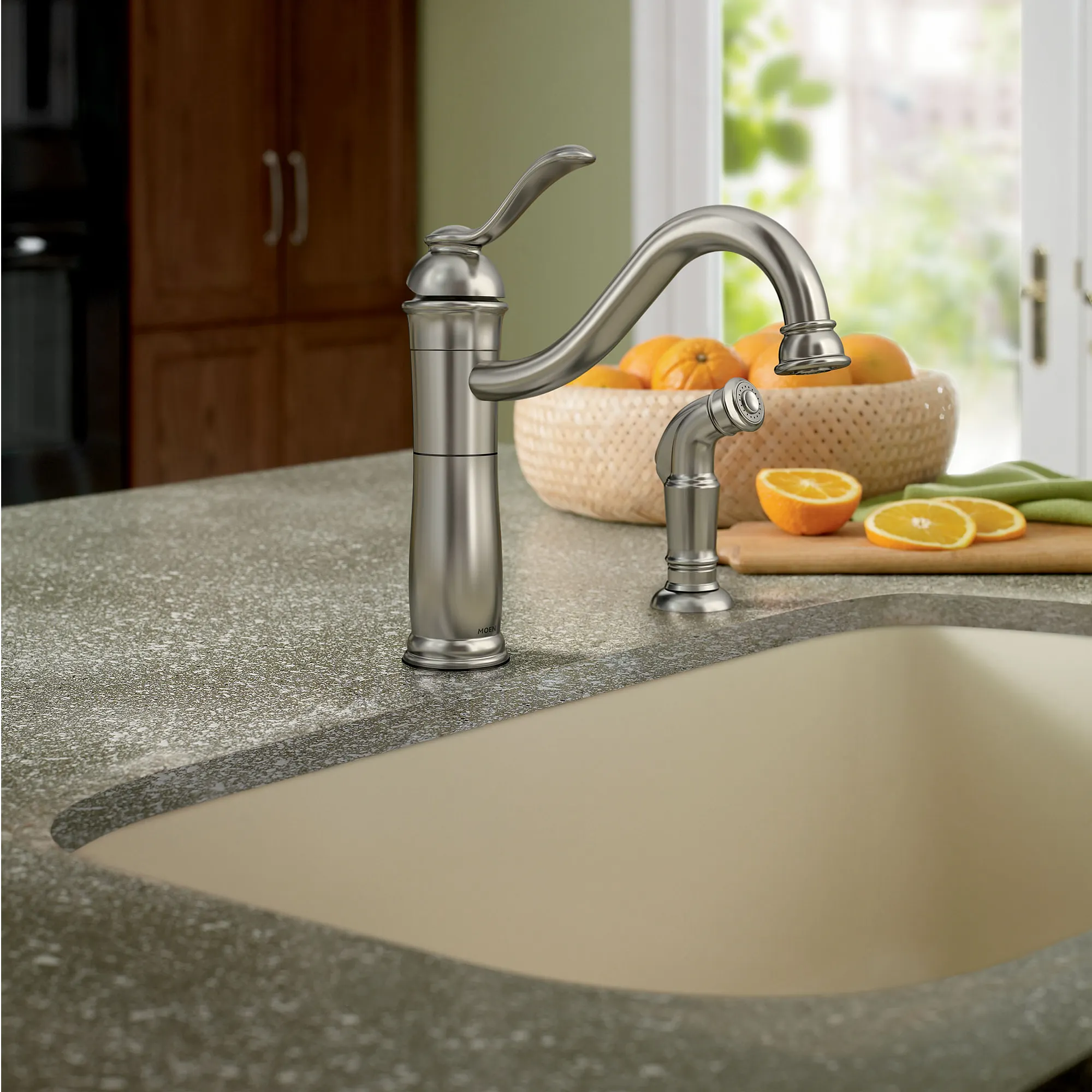 Walden Spot Resist Stainless (MB) One-Handle High Arc Kitchen Faucet - Image 8