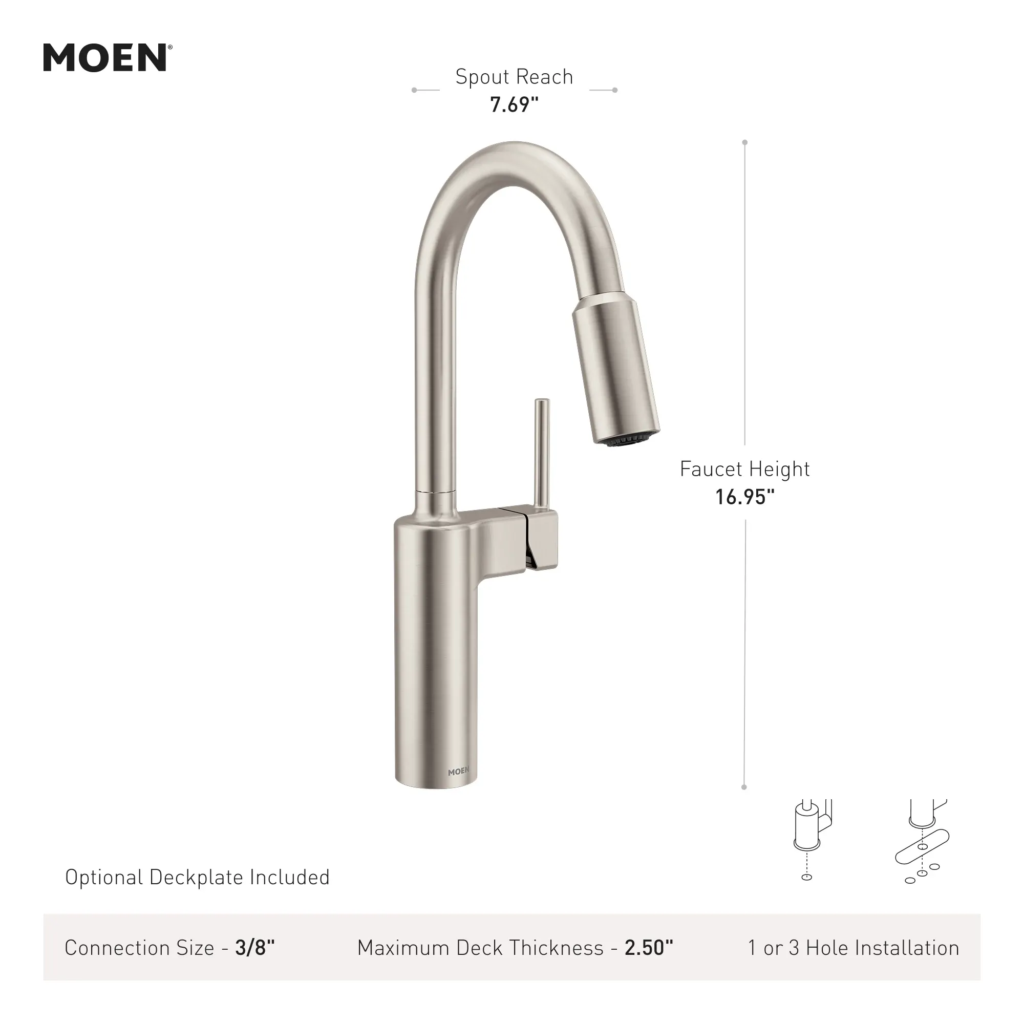 Inara One-handle High Arc Pulldown Kitchen Faucet - Image 24