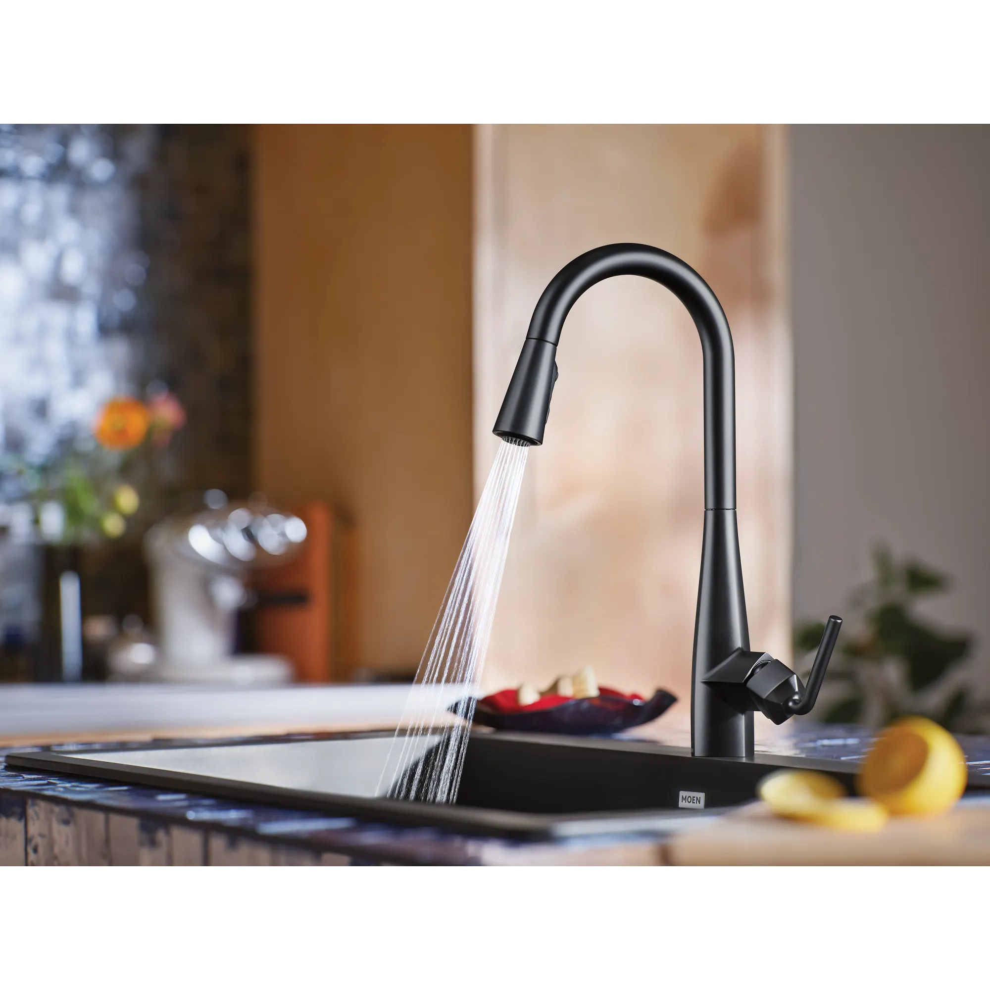 Maureen Chrome one-handle high arc pulldown kitchen faucet - Image 13