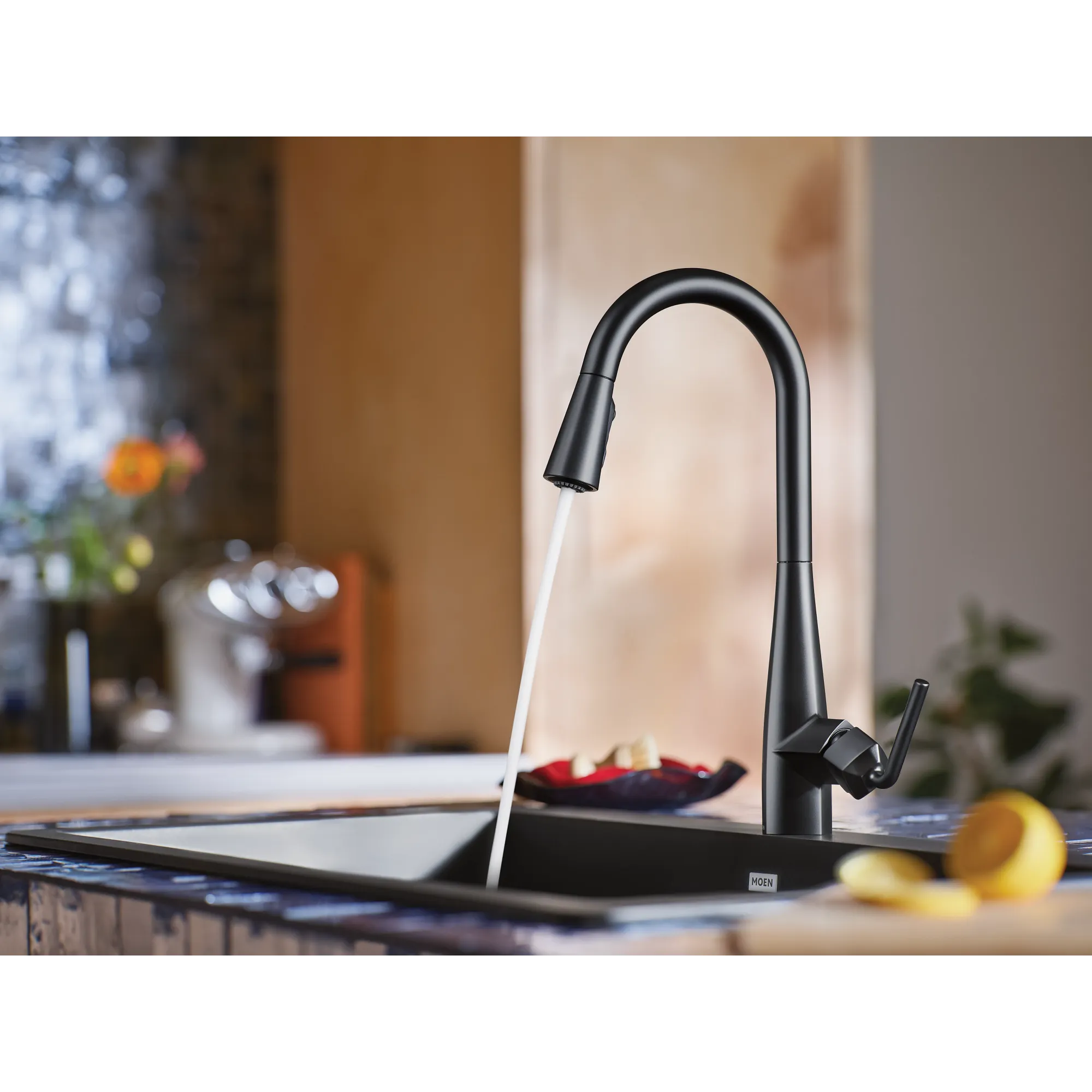 Maureen Chrome one-handle high arc pulldown kitchen faucet - Image 14