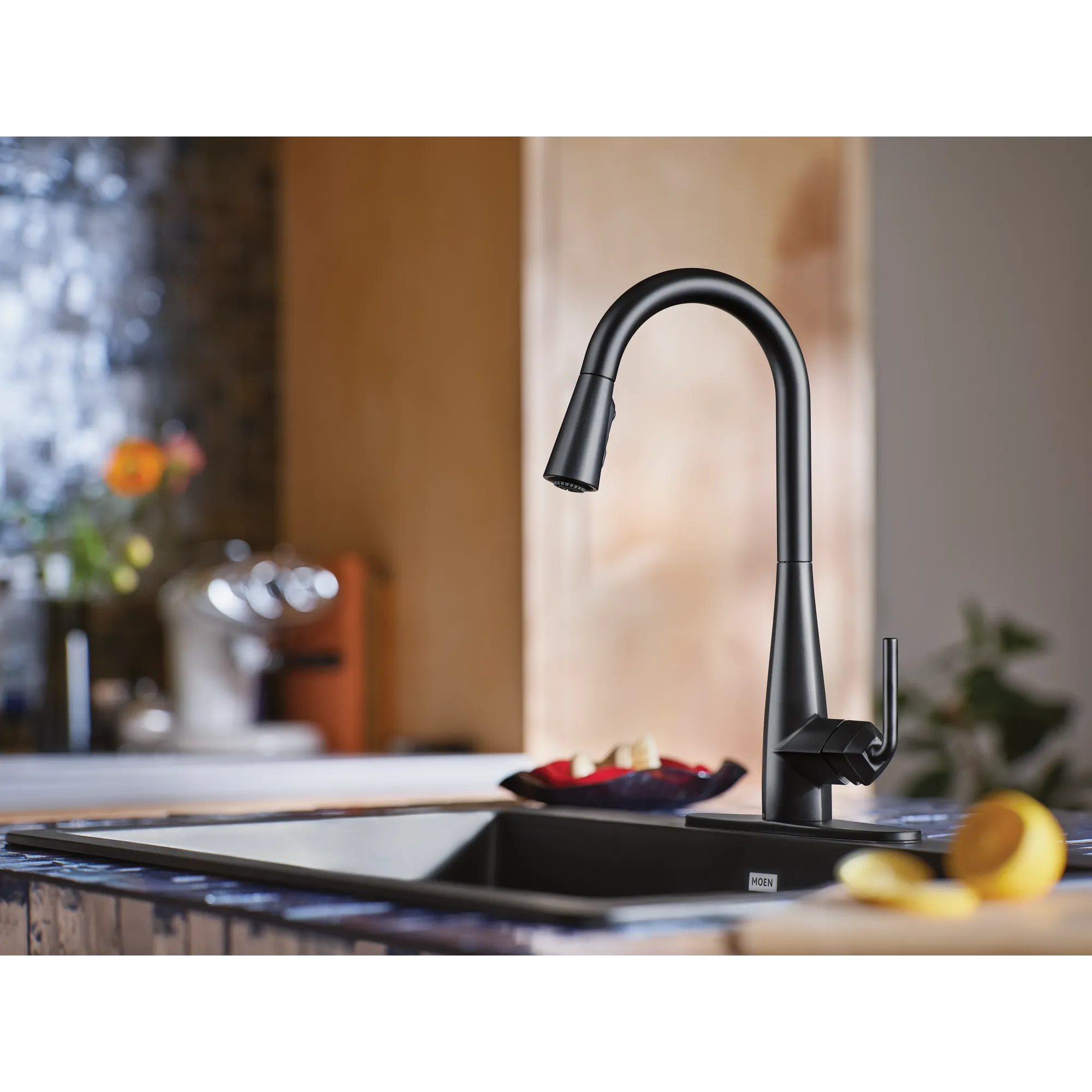 Maureen Chrome one-handle high arc pulldown kitchen faucet - Image 16