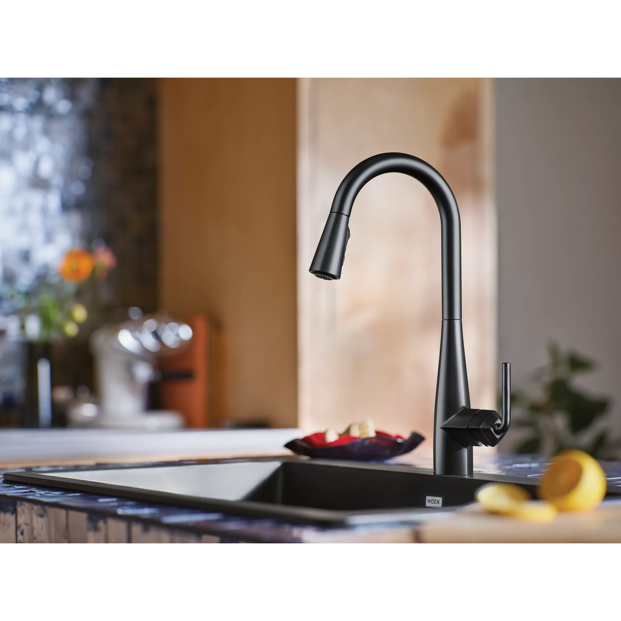 Maureen Chrome one-handle high arc pulldown kitchen faucet - Image 17