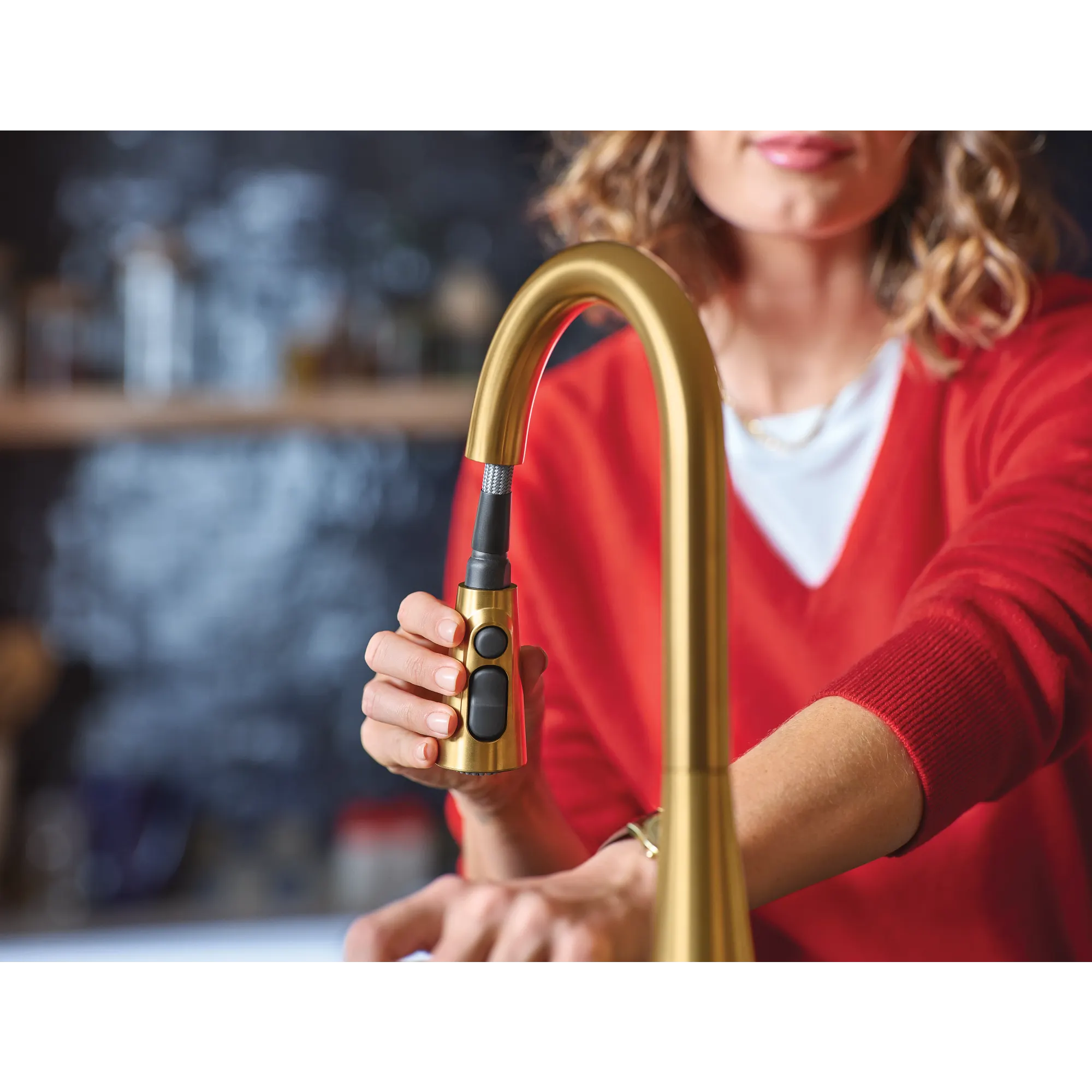 Maureen Chrome one-handle high arc pulldown kitchen faucet - Image 36