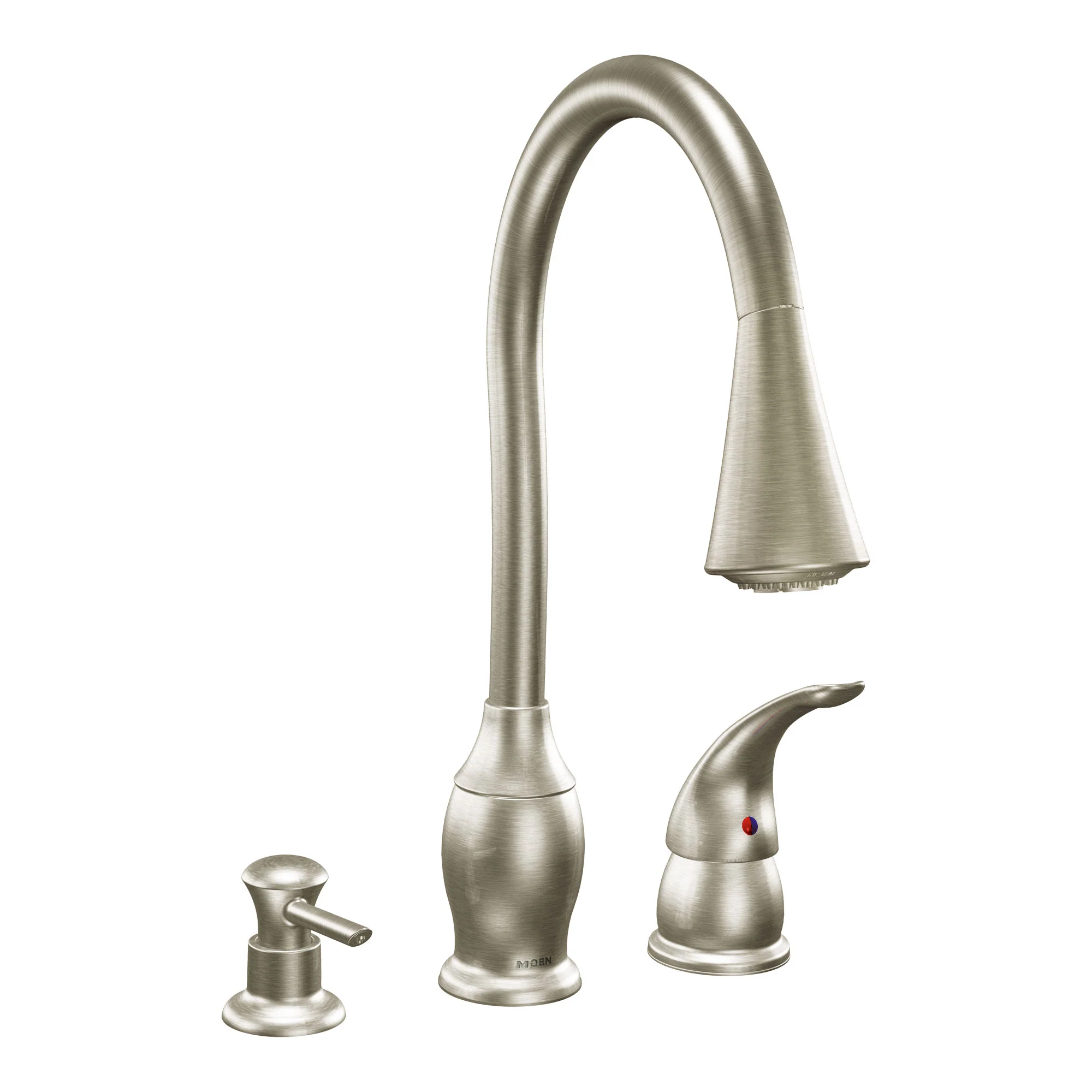 Trianna Chrome one-handle high arc pullout kitchen faucet - Image 3