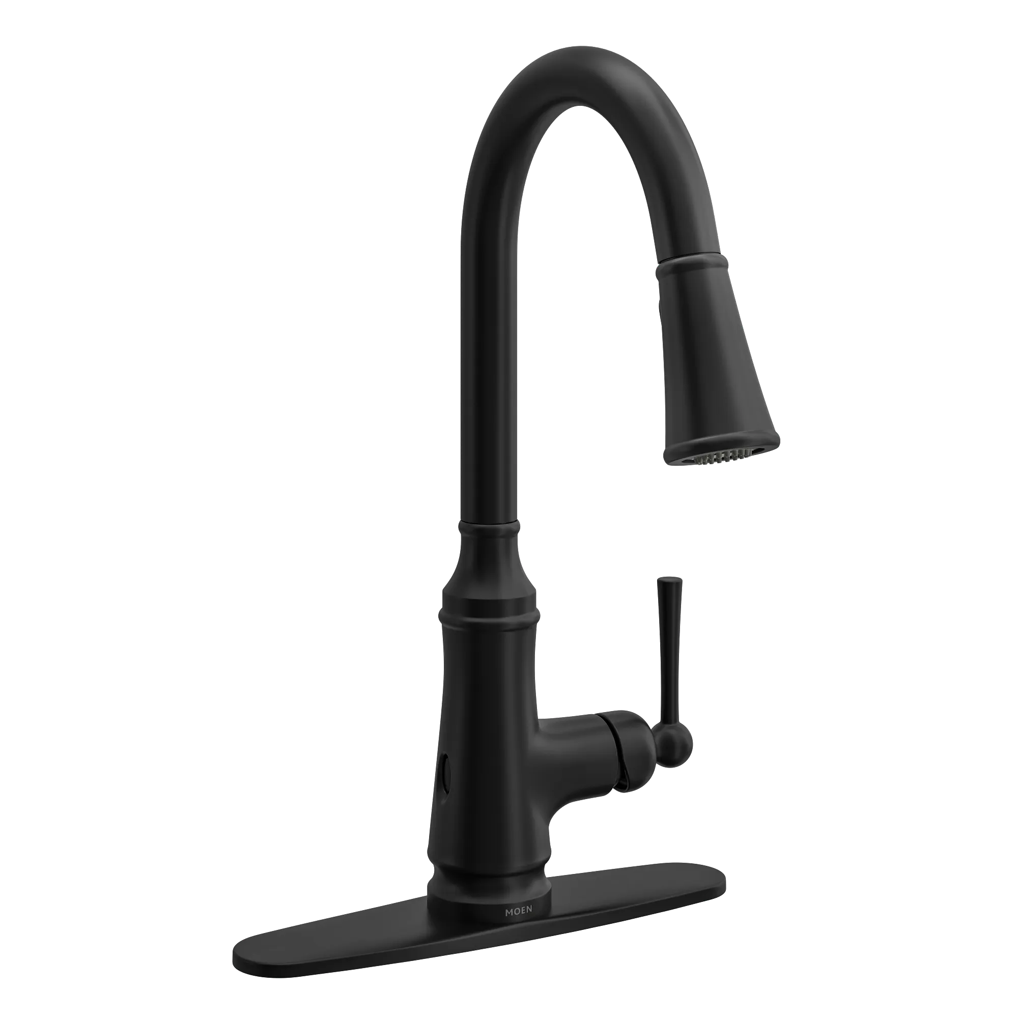 Jaslynn Matte black one-handle high arc pulldown kitchen faucet - Image 2