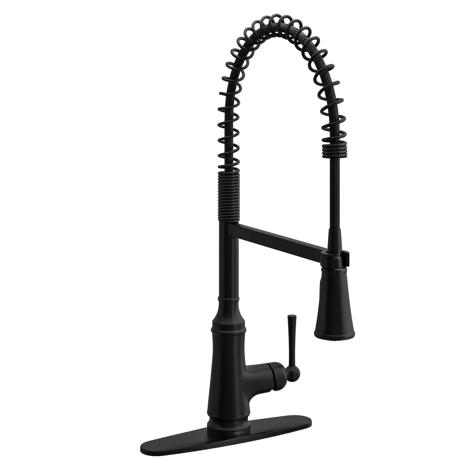 Jaslynn Matte black one-handle high arc pulldown kitchen faucet - Image 3
