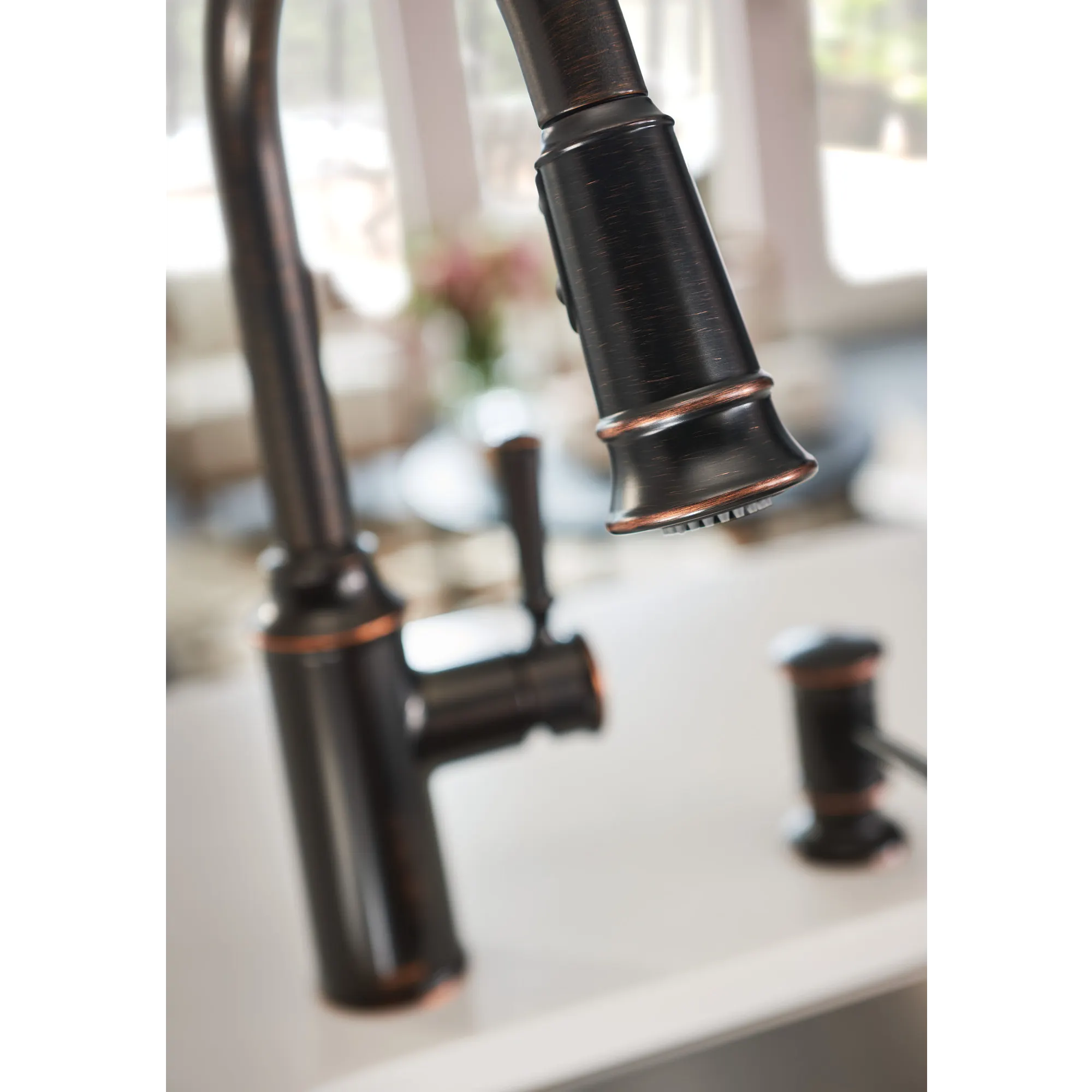Glenshire Chrome one-handle high arc pulldown kitchen faucet - Image 5