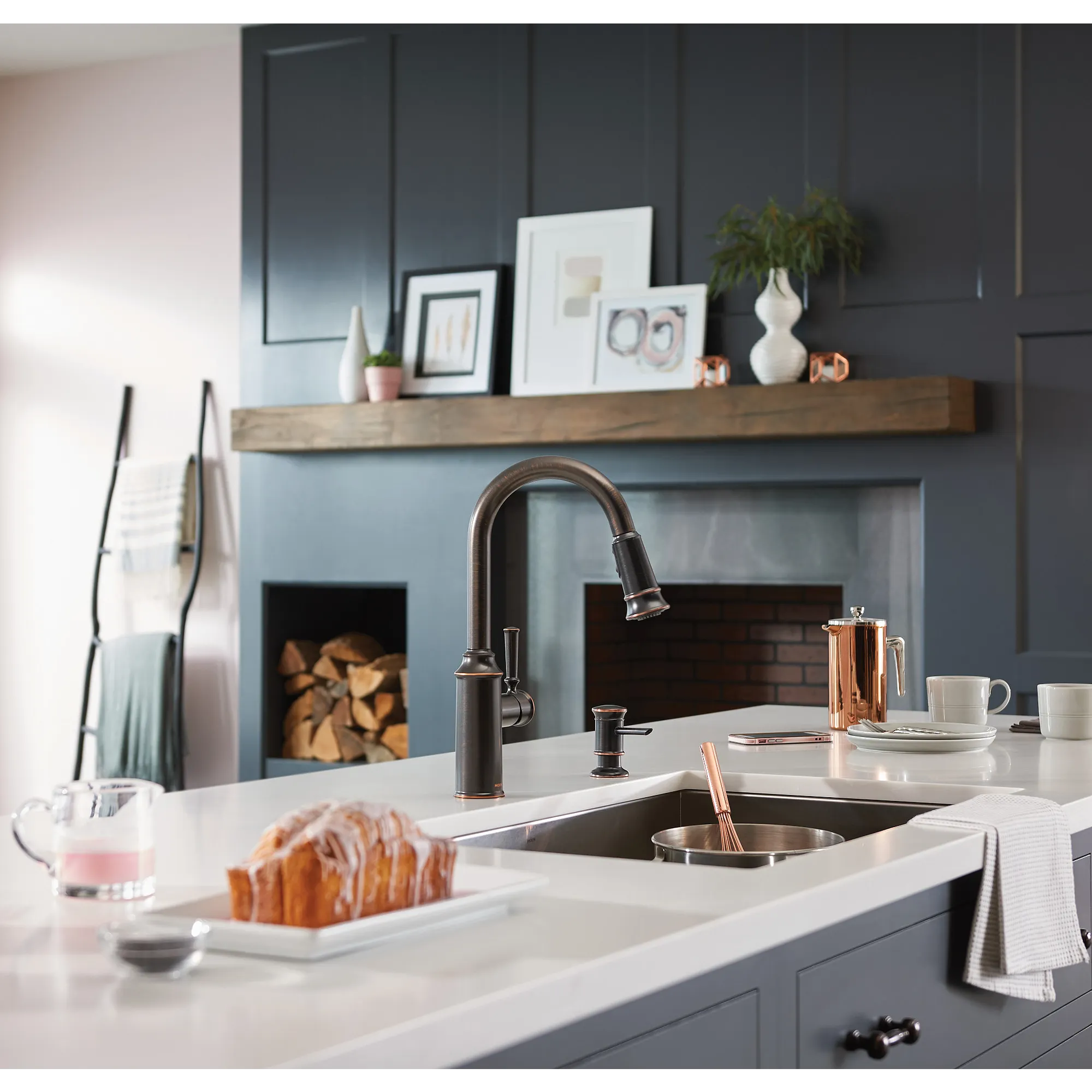 Glenshire Chrome one-handle high arc pulldown kitchen faucet - Image 7