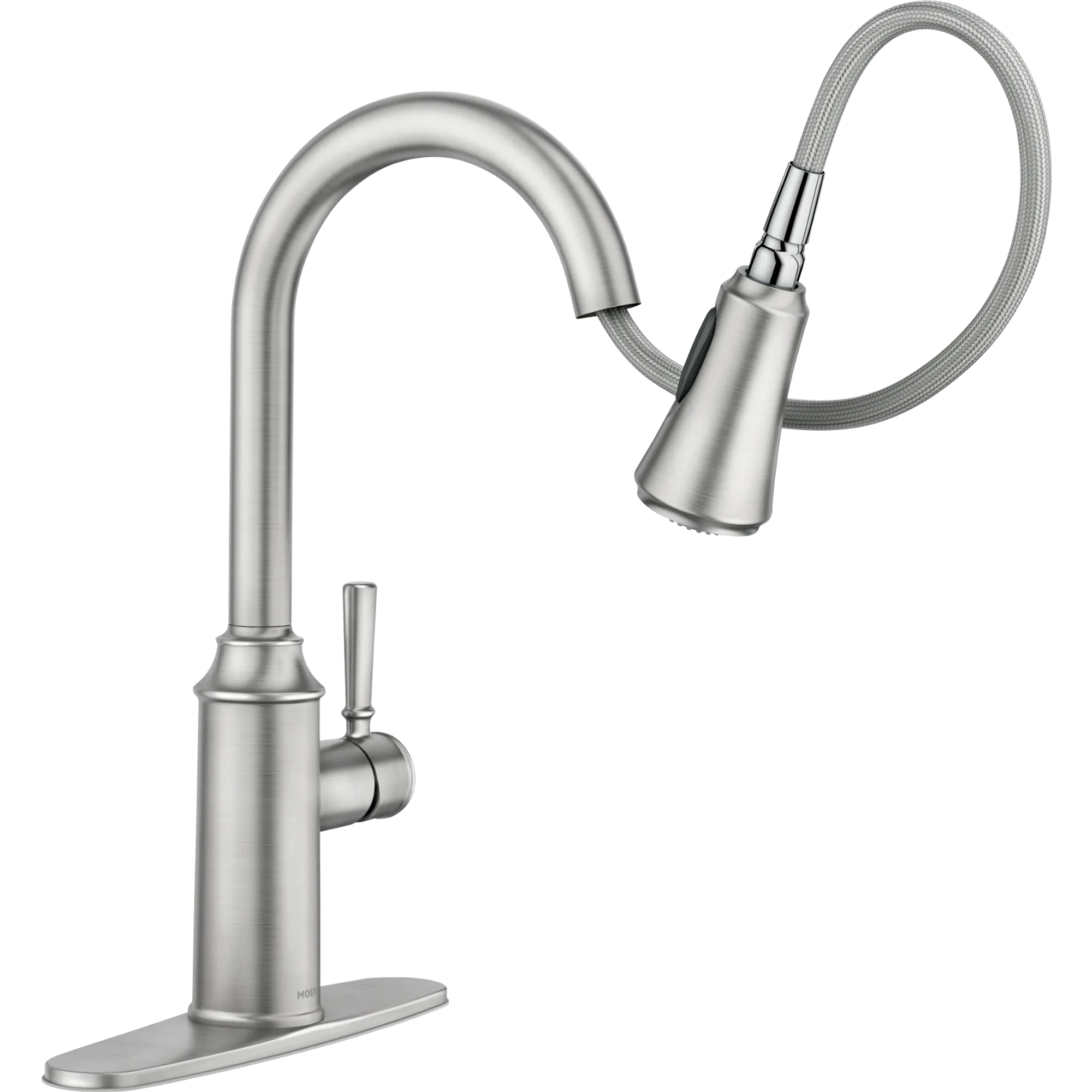 Conneaut Spot Resist Stainless One-Handle High Arc Pulldown Kitchen Faucet - Image 7