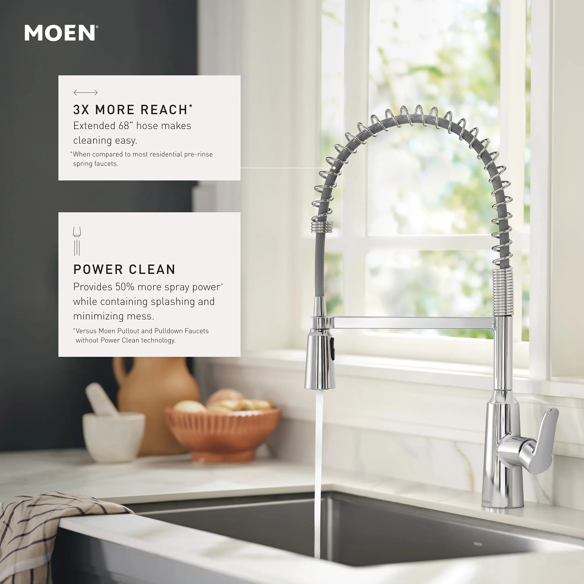Edwyn One-Handle Pre-Rinse Spring Pulldown Kitchen Faucet - Image 4