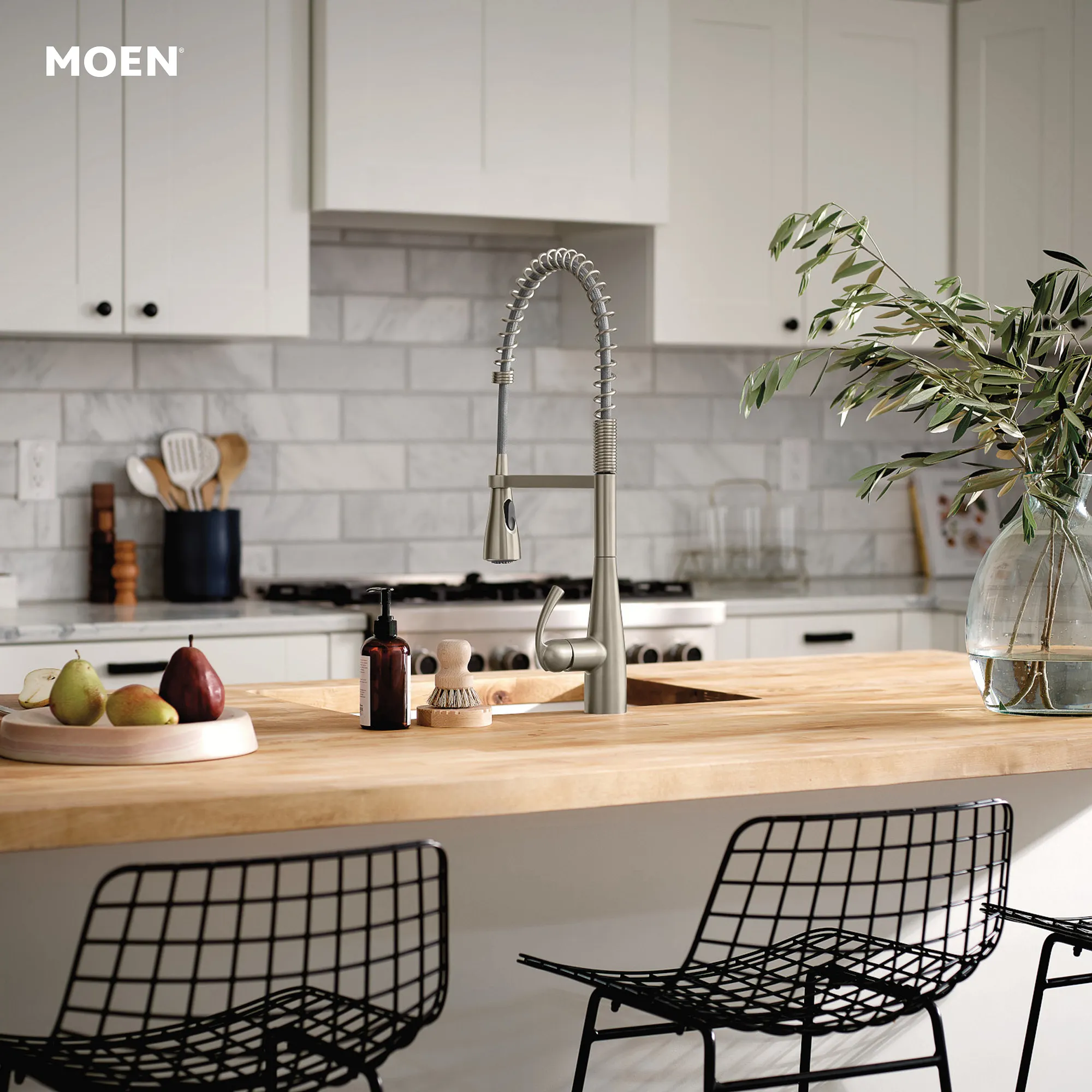 Essie One-Handle High Arc Pre-Rinse Spring Pulldown Kitchen Faucet - Image 15