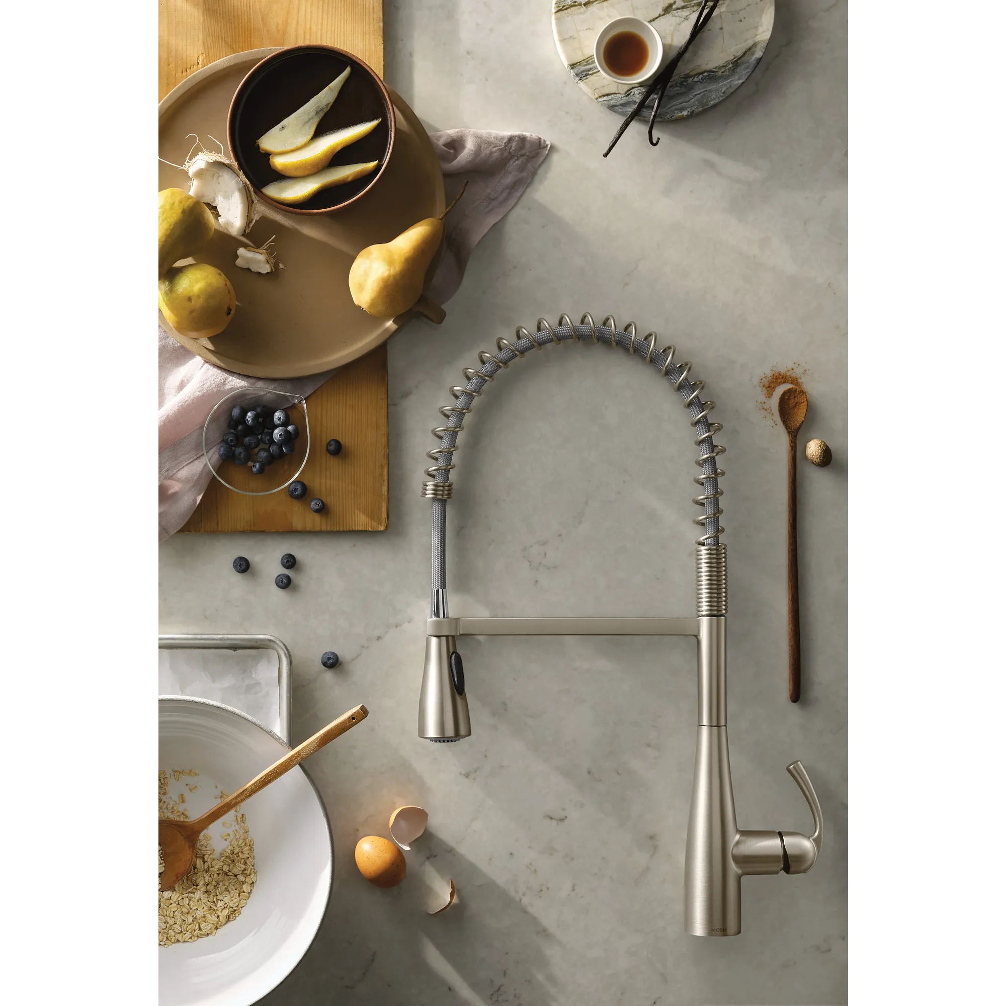 Essie One-Handle High Arc Pre-Rinse Spring Pulldown Kitchen Faucet - Image 23