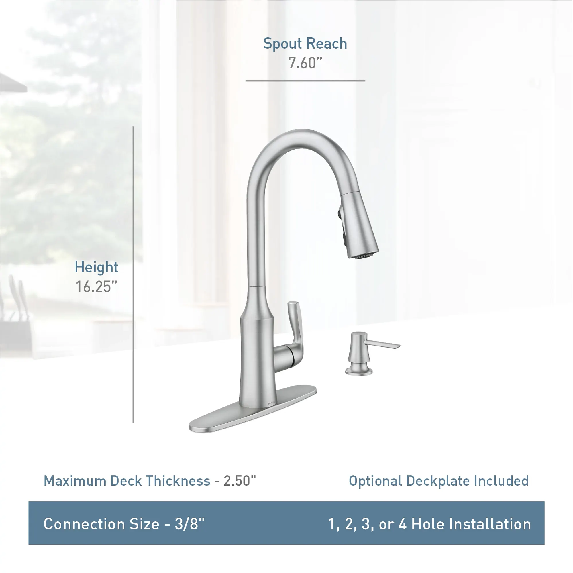 Cadia Spot resist stainless one-handle high arc pulldown kitchen faucet - Image 6