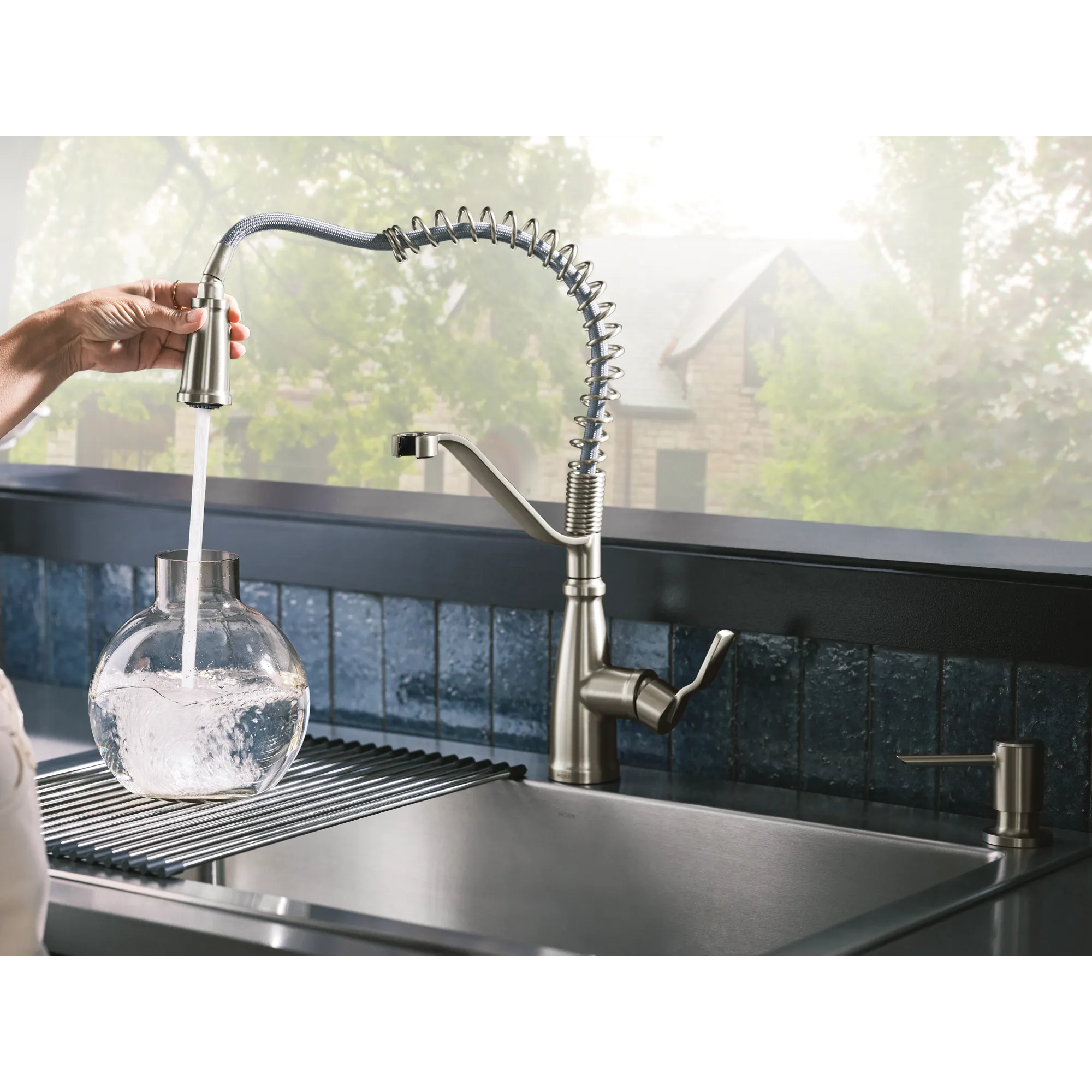 Nolia One-Handle Pre-Rinse Spring Pulldown Kitchen Faucet - Image 35
