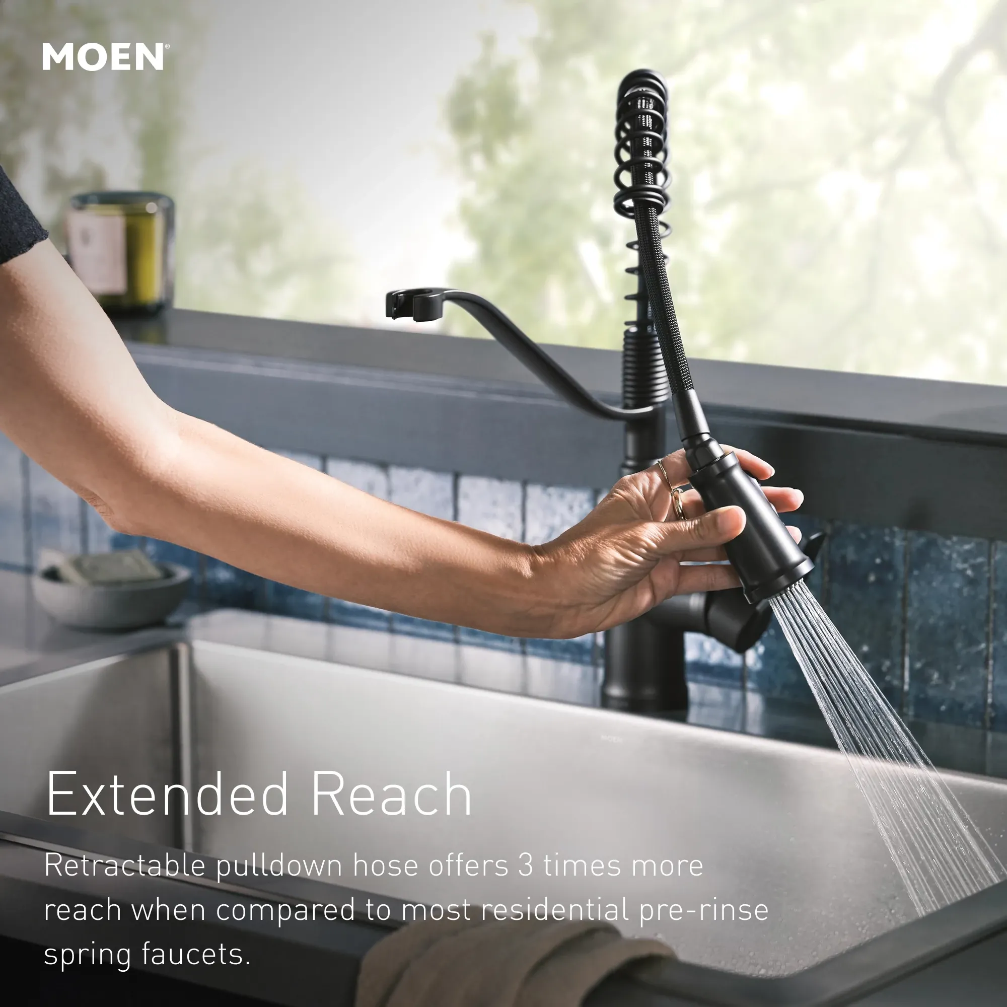 Nolia One-Handle Pre-Rinse Spring Pulldown Kitchen Faucet - Image 5